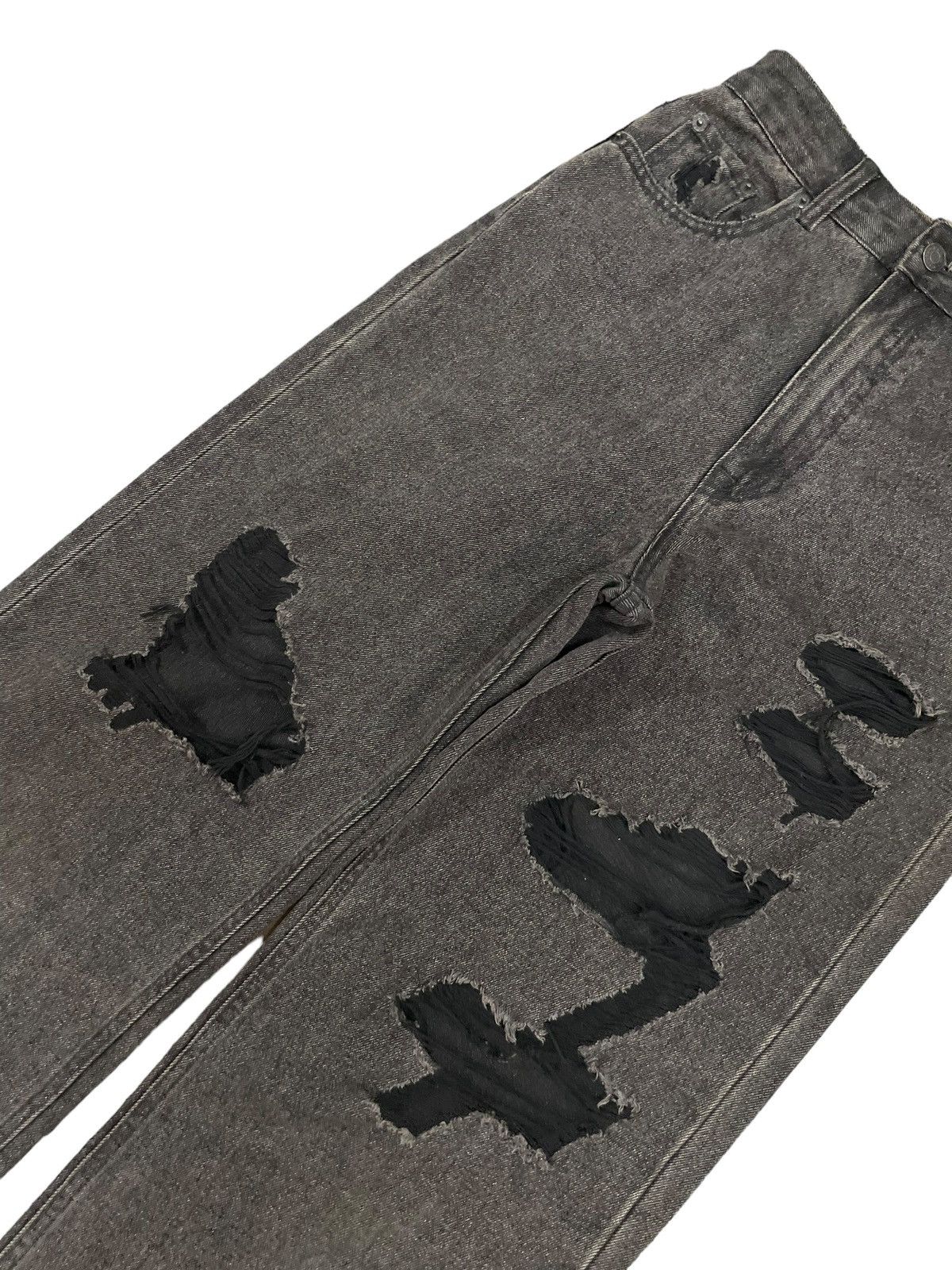 KMRii Vintage Japanese Distressed Fade Wash Wide Leg Baggy Jeans Size 26" / US 2 / IT 38 - 15 Thumbnail