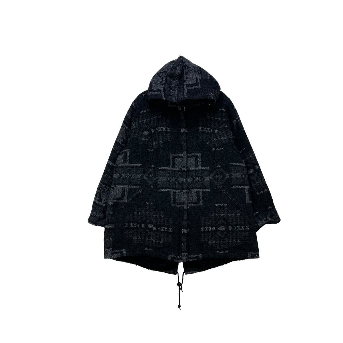 💥Japanese Brand Ulla Popken Shearling Native Hooded Jacket