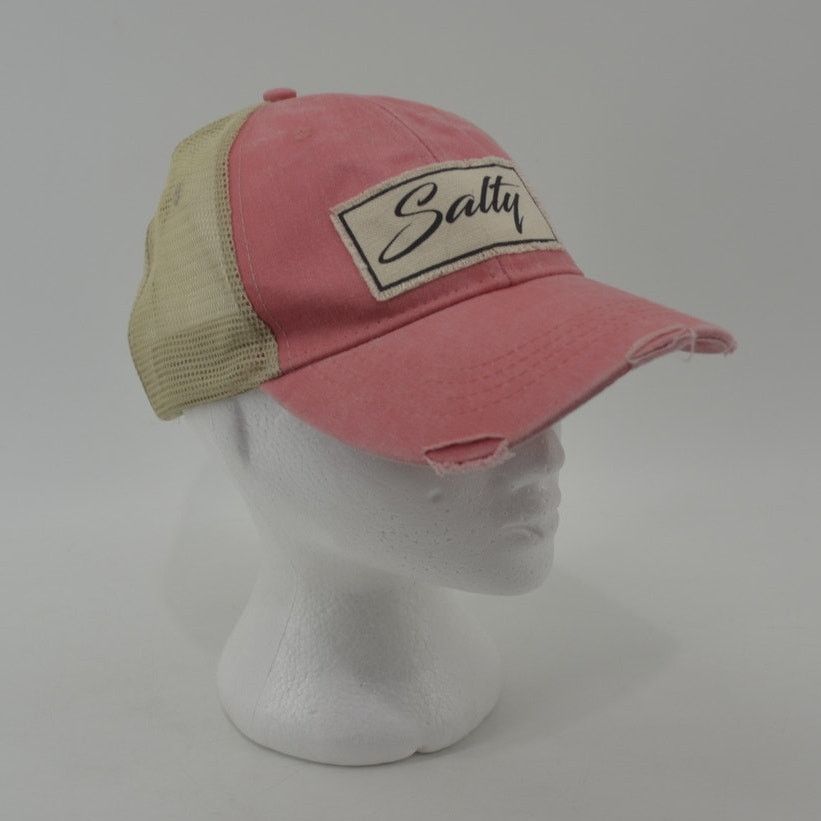 Adams Adams Salty Coral Tan Baseball Distressed Trucker Hat OS Size ONE SIZE - 7 Thumbnail