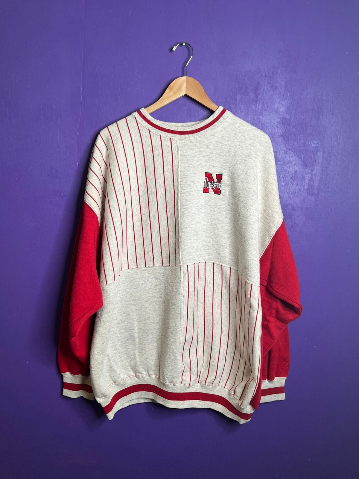 Vintage Vintage 90s Nebraska Cornhuskers squares sweatshirt Size US XXL / EU 58 / 5 - 1 Preview
