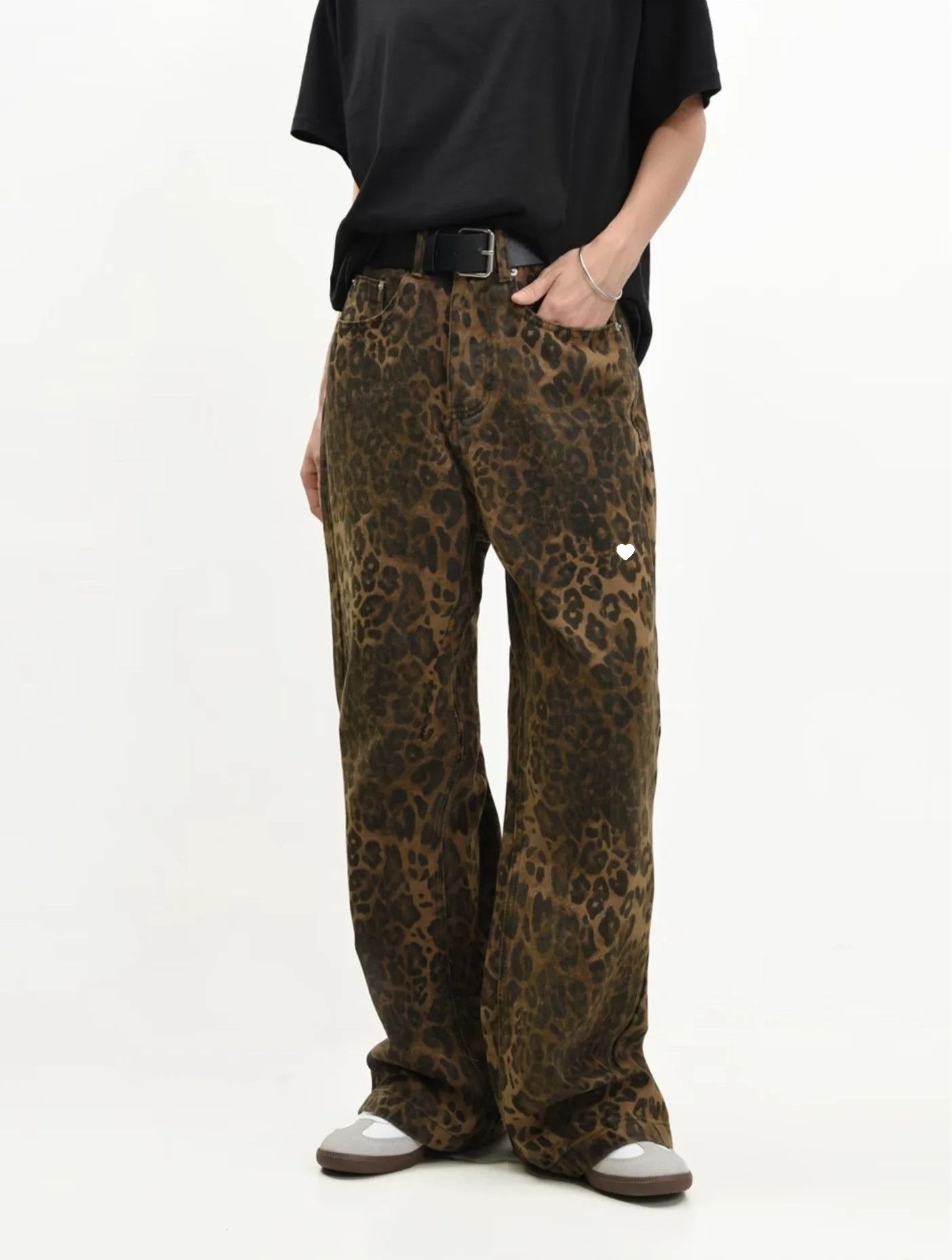 Japanese Brand × Jean Vintage Brown Leopard Print Straight Leg Micro Jeans Size US 28 / EU 44 - 3 Thumbnail