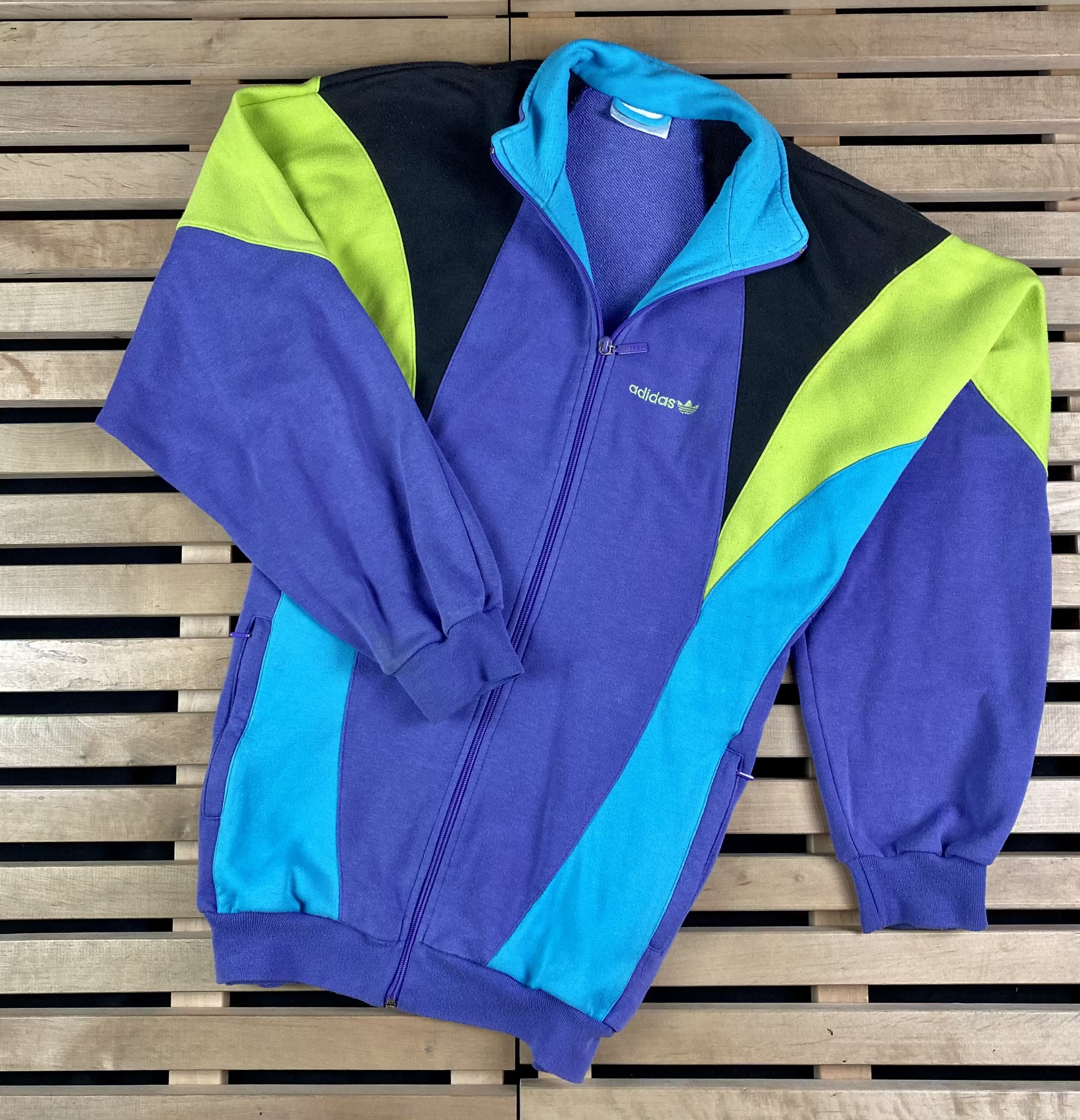 90s adidas nylon jacket full zip【美品】※希少 adidas 90~00's nylon zip up hoodie jacket black sheer AHN001