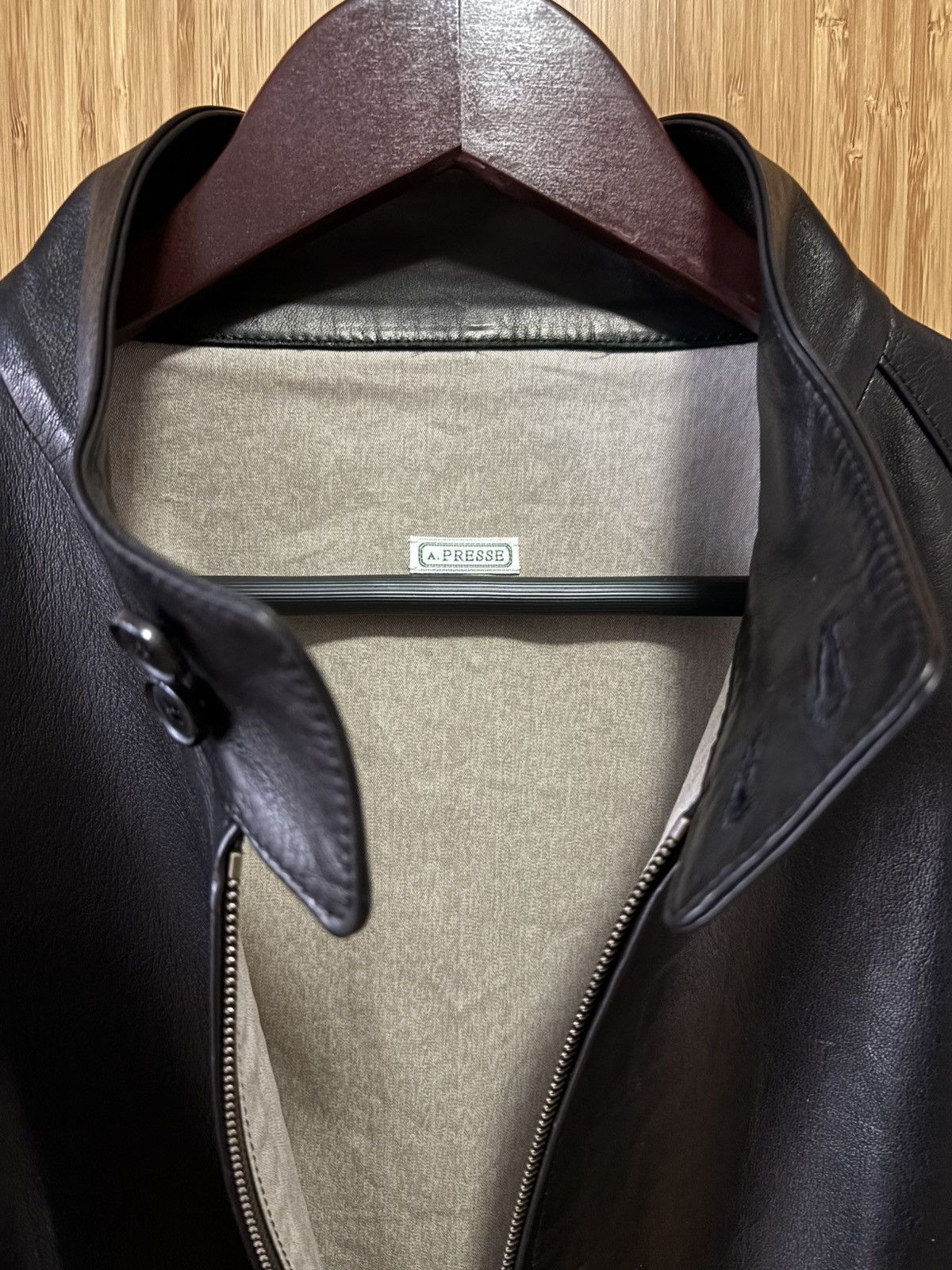 A.PRESSE A. PRESSE Leather Harrington-style Jacket Size US S / EU 44-46 / 1 - 2 Thumbnail