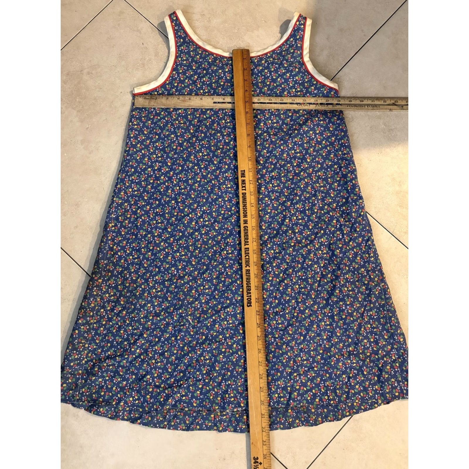 Vintage VINTAGE Komar Chemise Gown Womens Medium Blue Floral Zip Front Sleeveless Size ONE SIZE - 6 Thumbnail