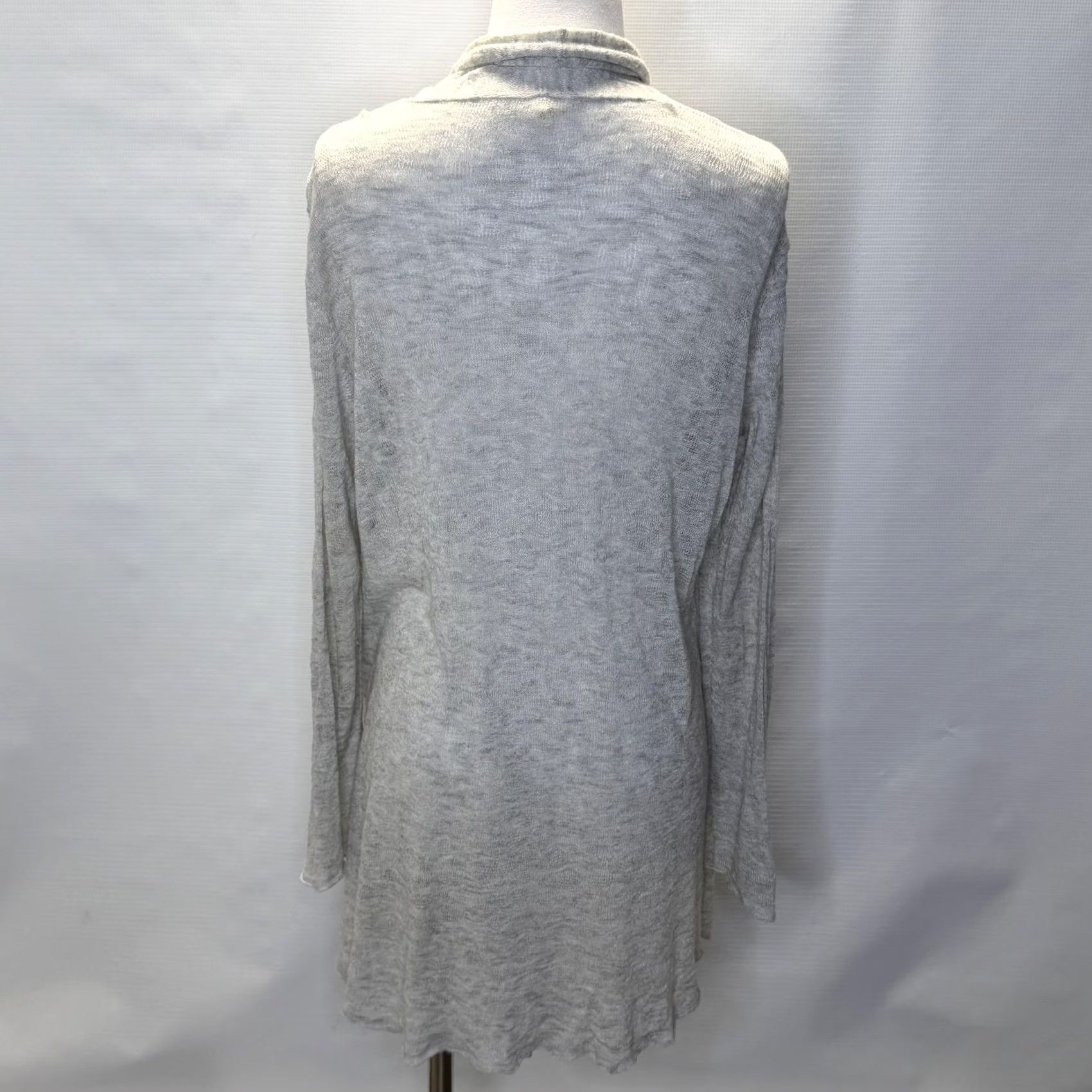 Eileen Fisher VINTAGE Eileen Fisher Cardigan Sweater Womens Large Gray Linen Blend Open Front Draped Size L / US 10 / IT 46 - 3 Thumbnail