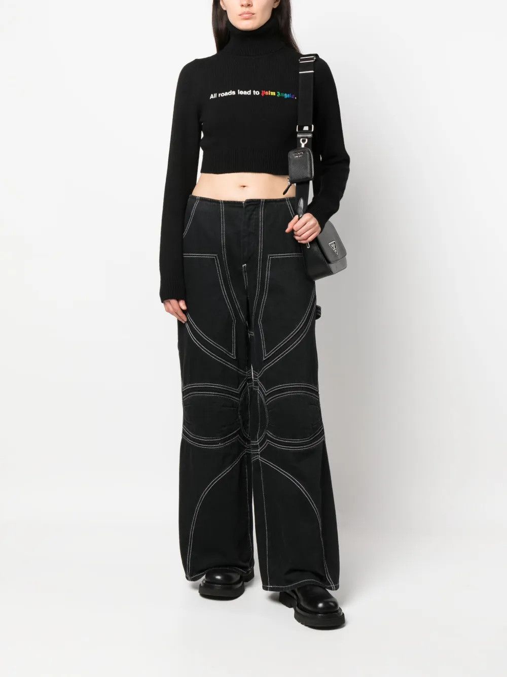 Palm Angels o1y1225 Turtleneck Sweater in Black Size XXS / US 00 / IT 34 - 5 Thumbnail