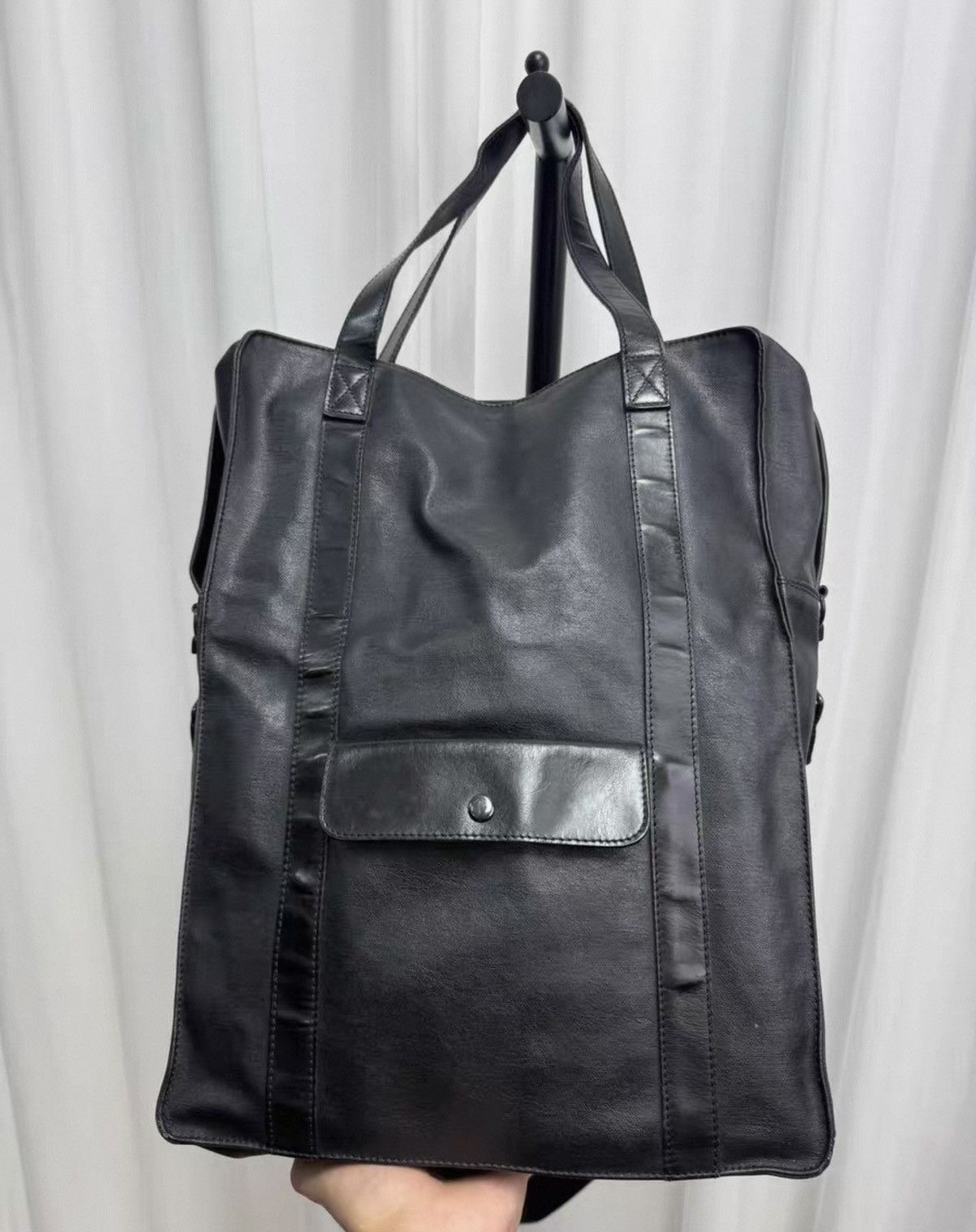 Yohji Yamamoto Yohji Yamamoto Y's for Men Waxed Canvas Tote / Shoulder Bag Size ONE SIZE - 4 Thumbnail