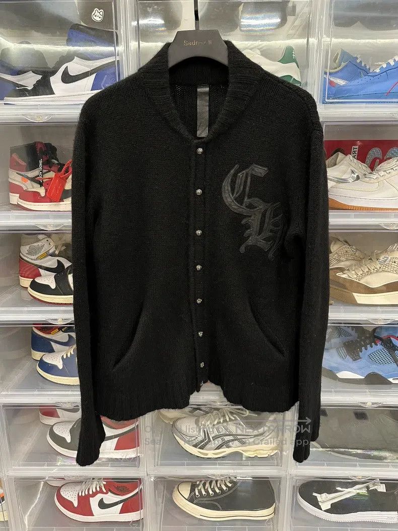 Chrome Hearts CHROME HEARTS Size L Sanskrit cashmere cardigan with leathe Size US L / EU 52-54 / 3 - 1 Thumbnail