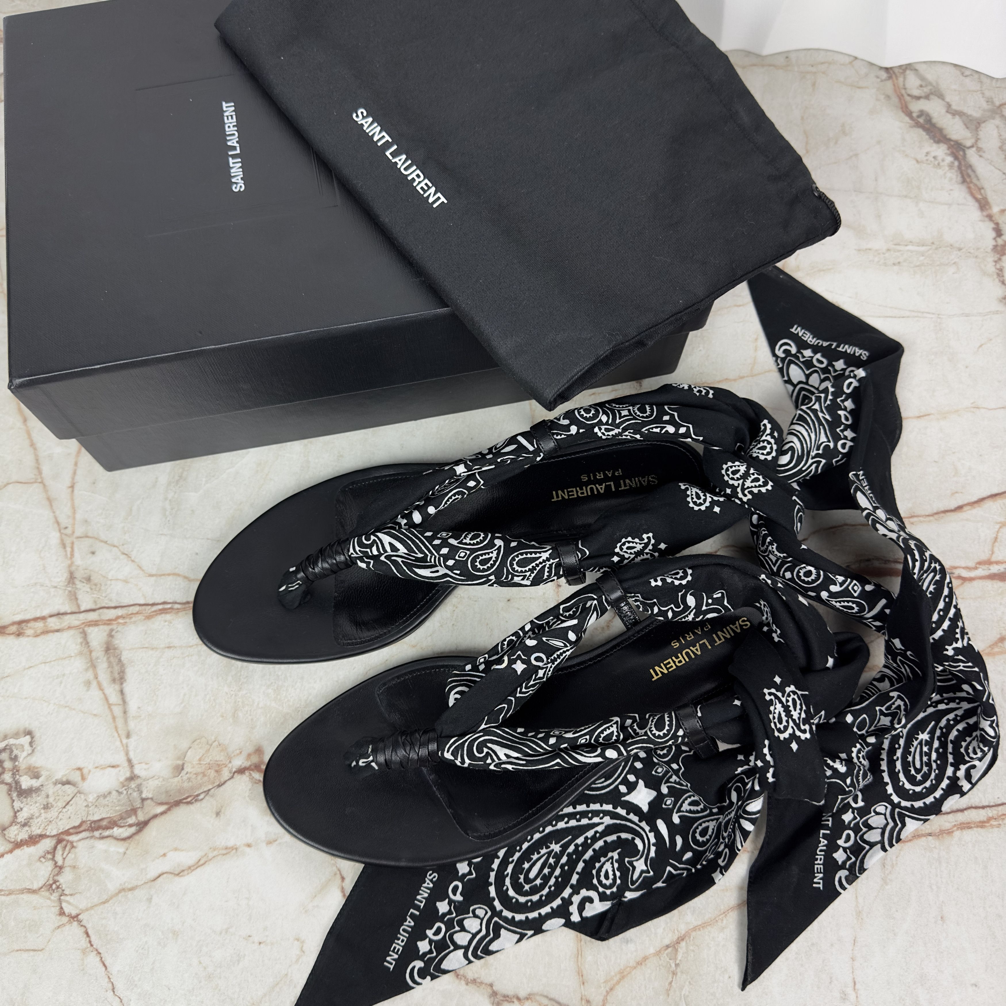 Saint laurent bandana sandals outlet