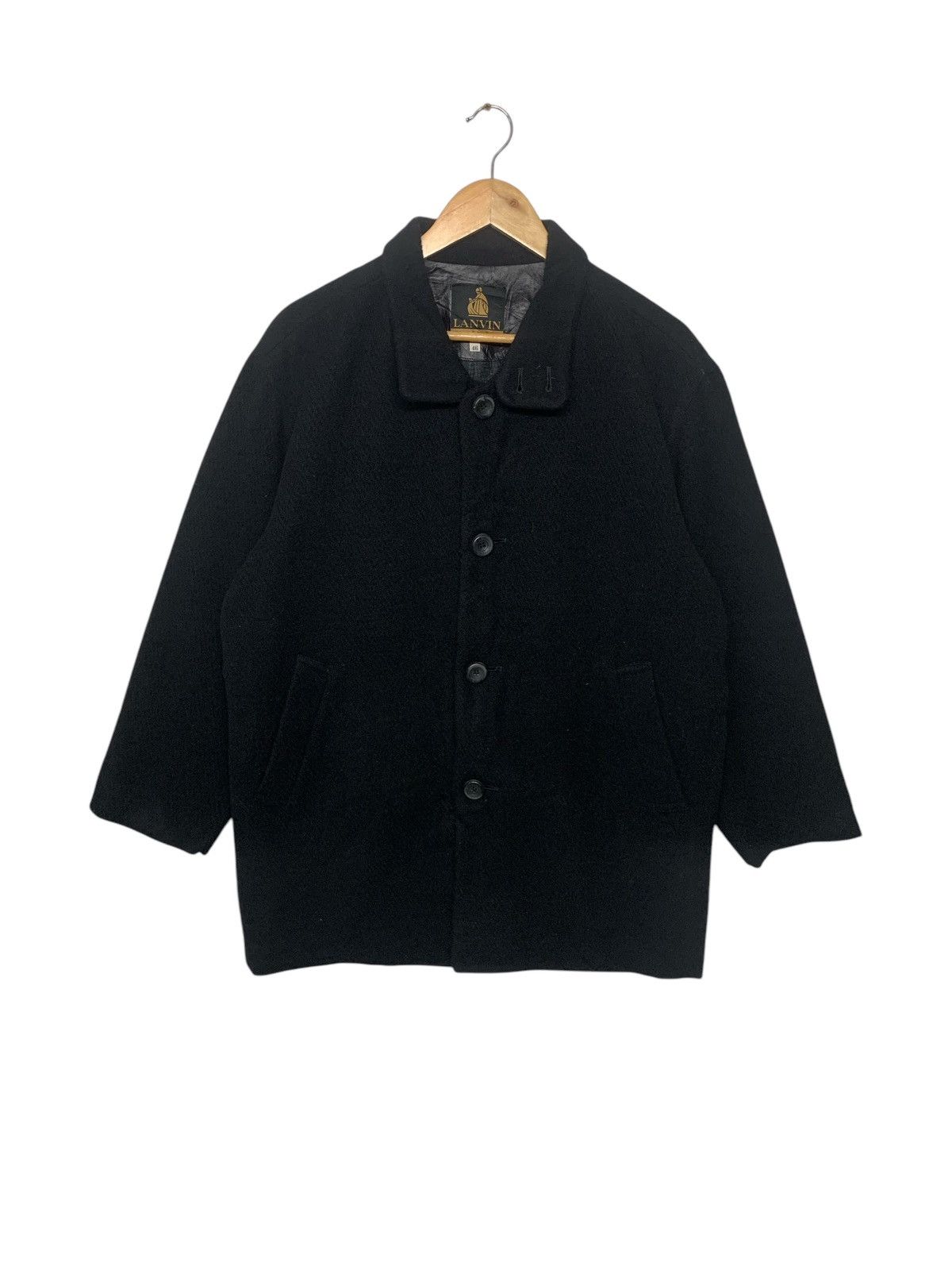 Lanvin × Vintage Rare Vintage Lanvin Wool Long Jacket Button Down Size US L / EU 52-54 / 3 - 1 Thumbnail