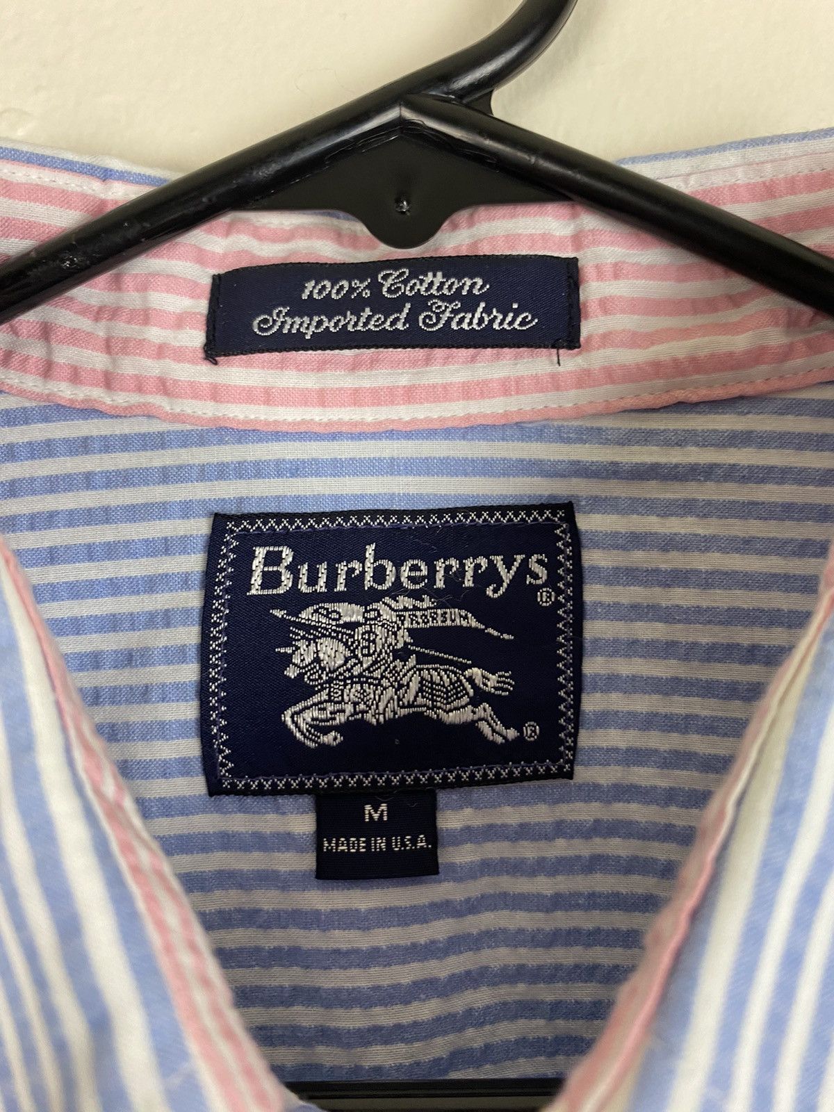 Burberry × Vintage Vintage Burberry Woven Button Up Shirt Size US M / EU 48-50 / 2 - 2 Thumbnail