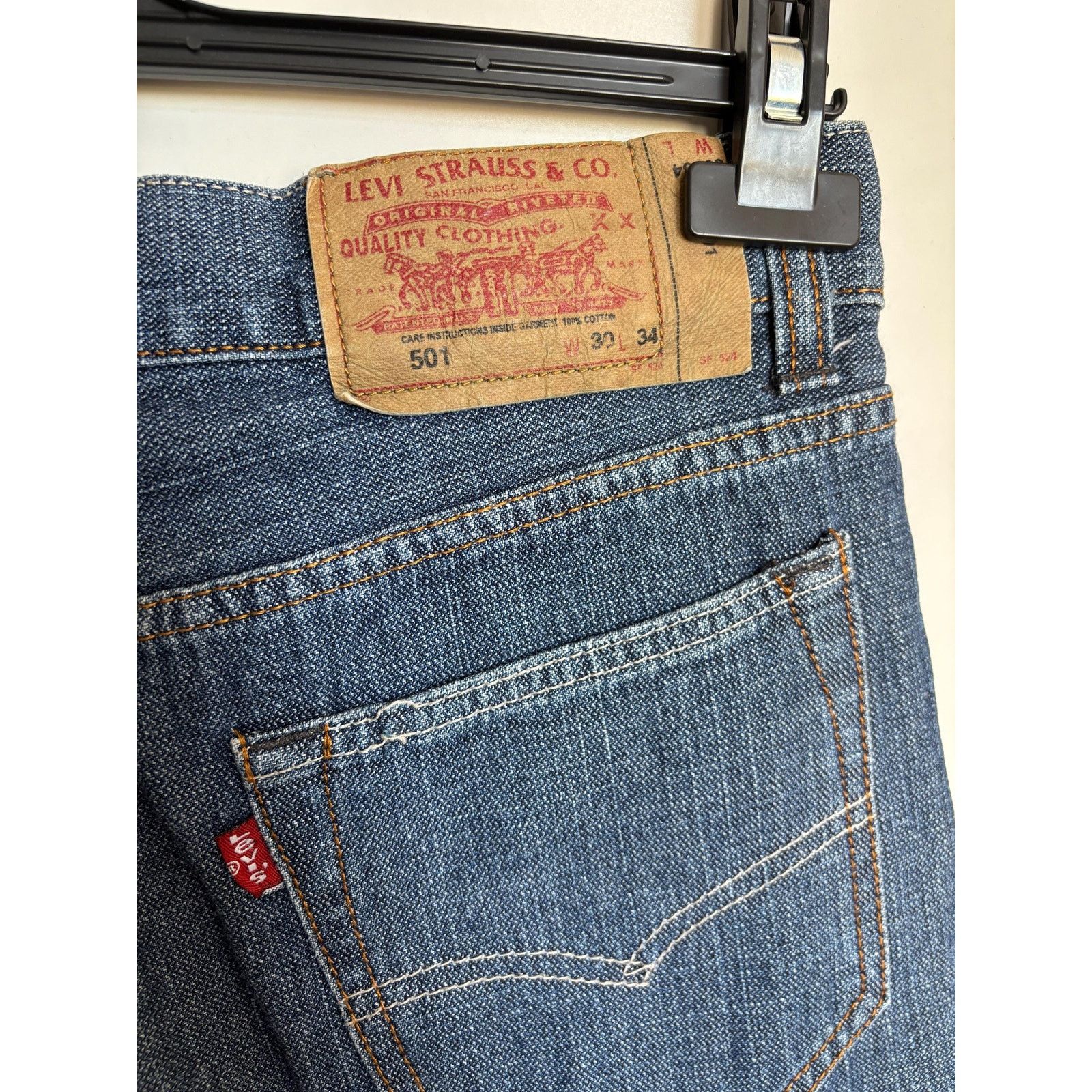 Levi's Levi’s 501 W30 L34 Zip Fly Textured Lightweight Denim Size US 30 / EU 46 - 9 Thumbnail