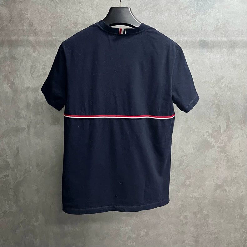 Thom Browne Thom browne Dark blue striped round-neck slim short-sleeve Size US M / EU 48-50 / 2 - 2 Thumbnail