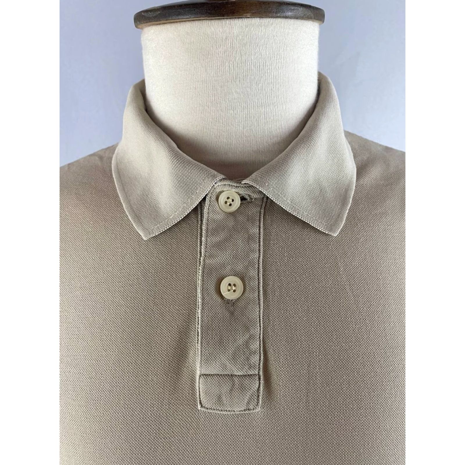 Valentino Valentino Polo Shirt Mens Size L Beige Cotton Short Sleeve Collared Button Shirt Polo Size US L / EU 52-54 / 3 - 4 Thumbnail