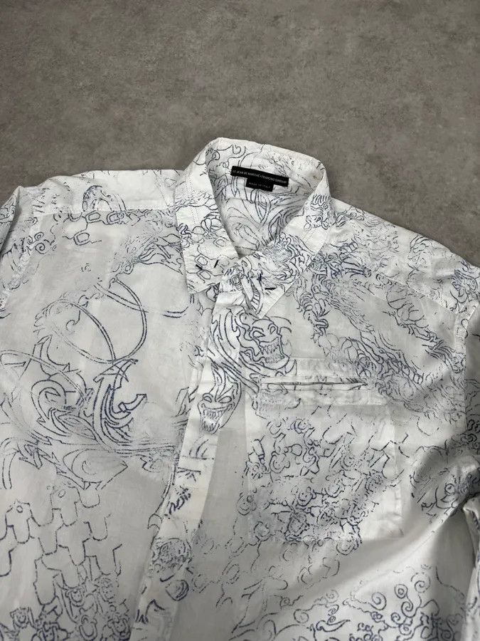 Marithe + Francois Girbaud 2000s Marithé + François Girbaud Aged Tattoo White Shirt Size US M / EU 48-50 / 2 - 5 Thumbnail