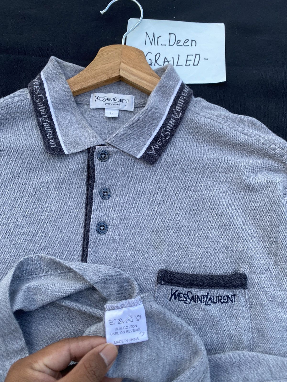 Yves Saint Laurent Rare Vintage Yves Saint Laurent YSL Polo Shirt Size US L / EU 52-54 / 3 - 13 Thumbnail