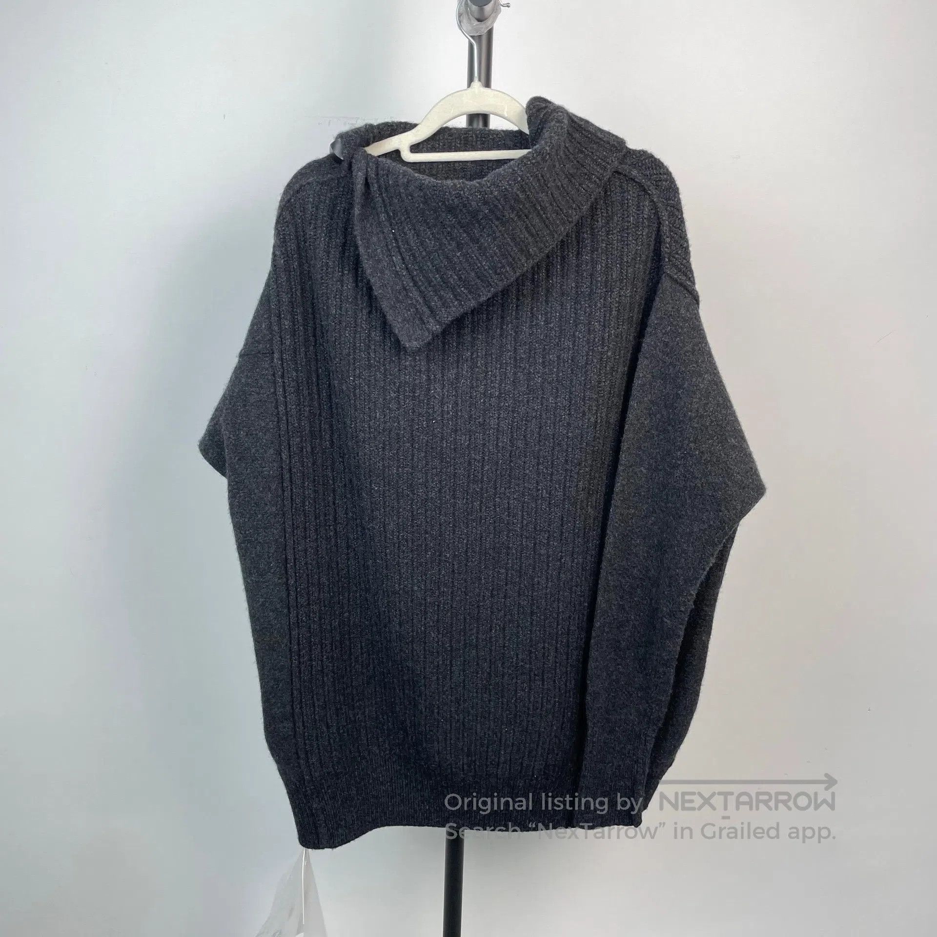 Hermes Hermes Dark Grey High Neck Long Sleeve Knit Sweater| Size XXS / US 00 / IT 34 - 2 Thumbnail