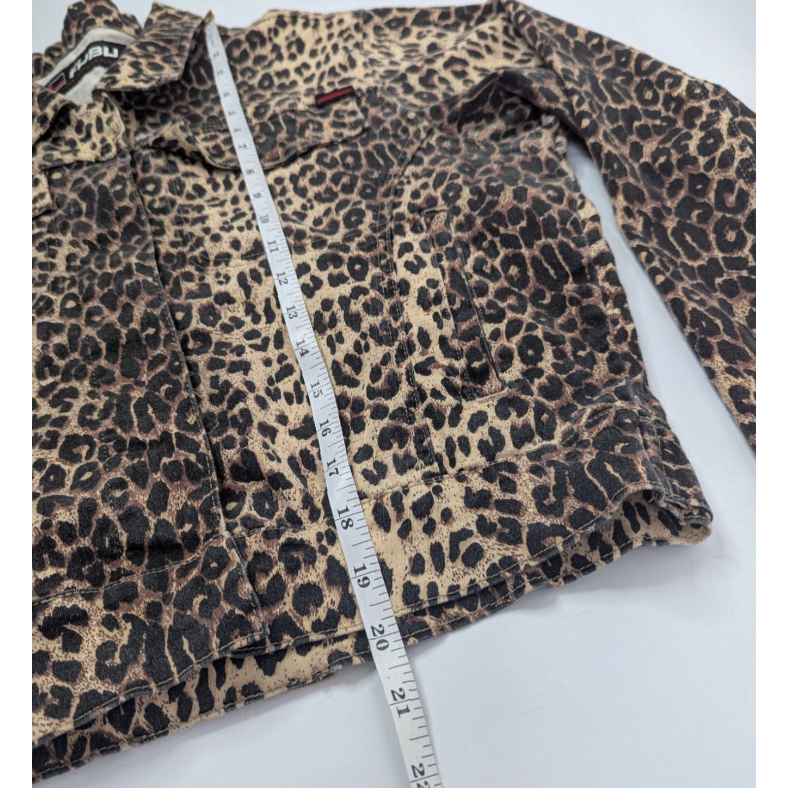 Fubu VINTAGE FUBU Crop Jacket Womens XL Leopard Print Snap Button 90s Y2K Streetwear Size XL / US 12-14 / IT 48-50 - 6 Thumbnail
