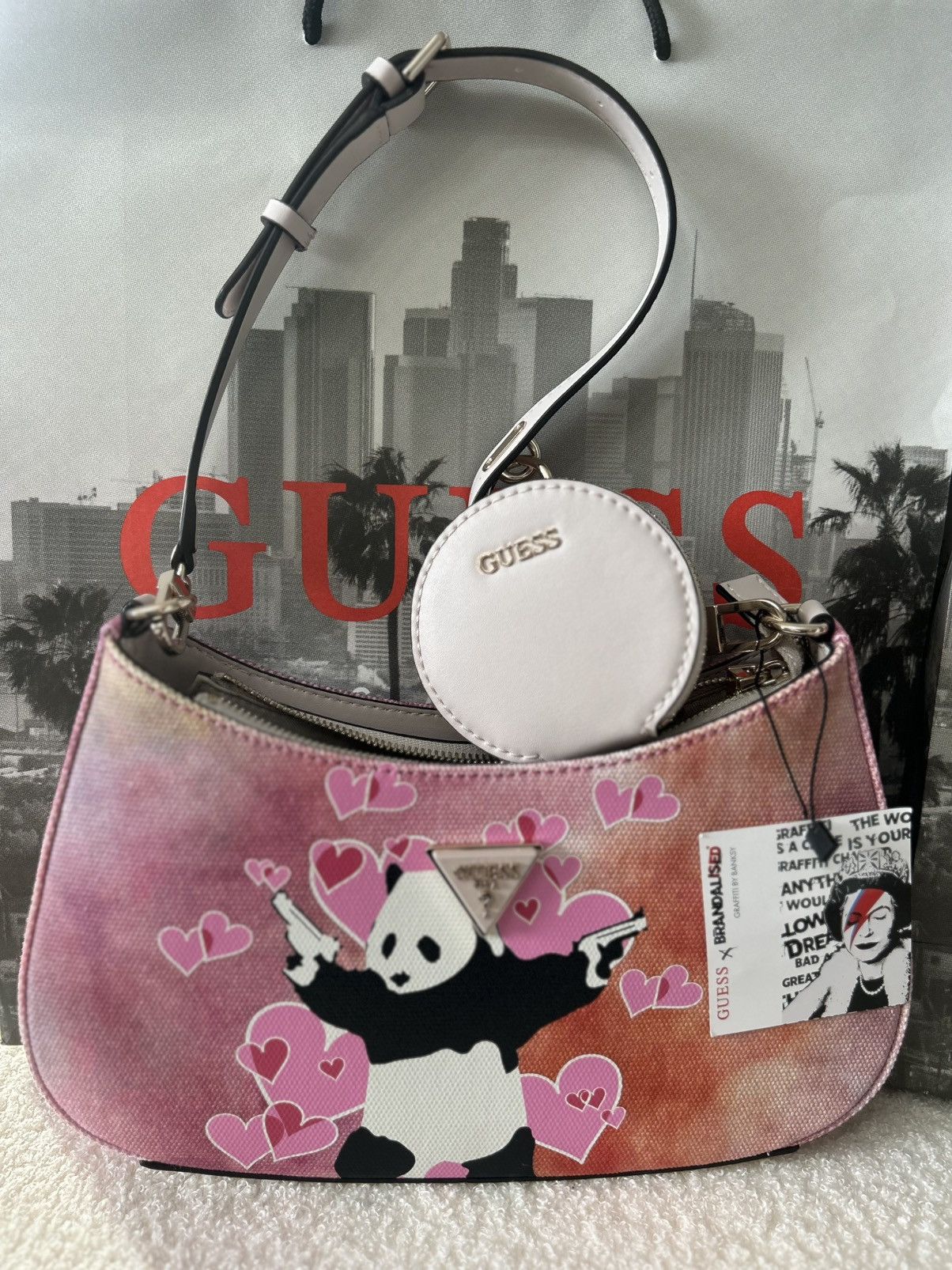 Guess GUESS X BANKSY BRANDALISED TOP ZIP SHOULDER-HAND BAG Size ONE SIZE - 1 Thumbnail