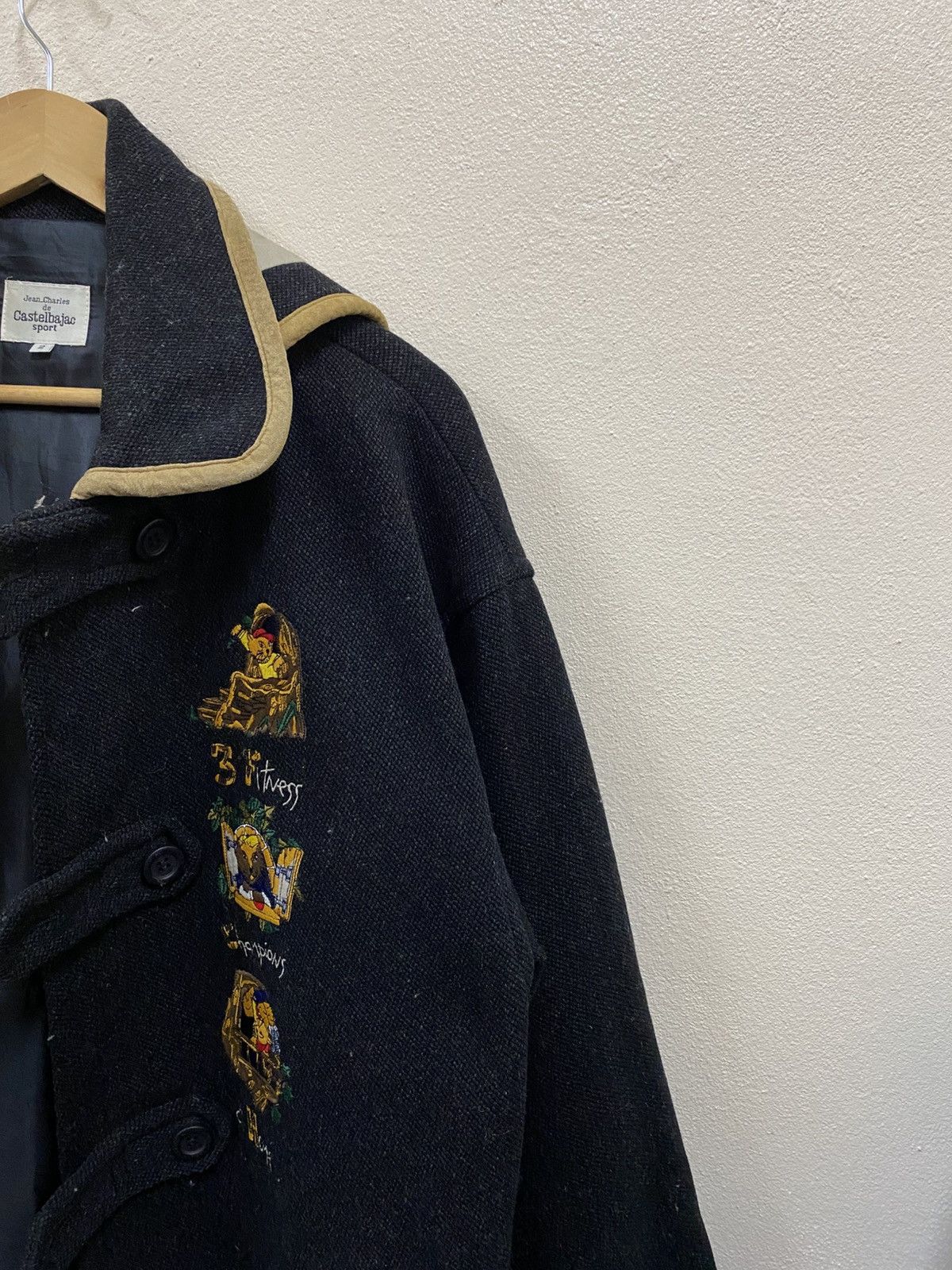 Vintage Vintage Jean Charles Duffle Wool Jacket Black Size US L / EU 52-54 / 3 - 4 Thumbnail