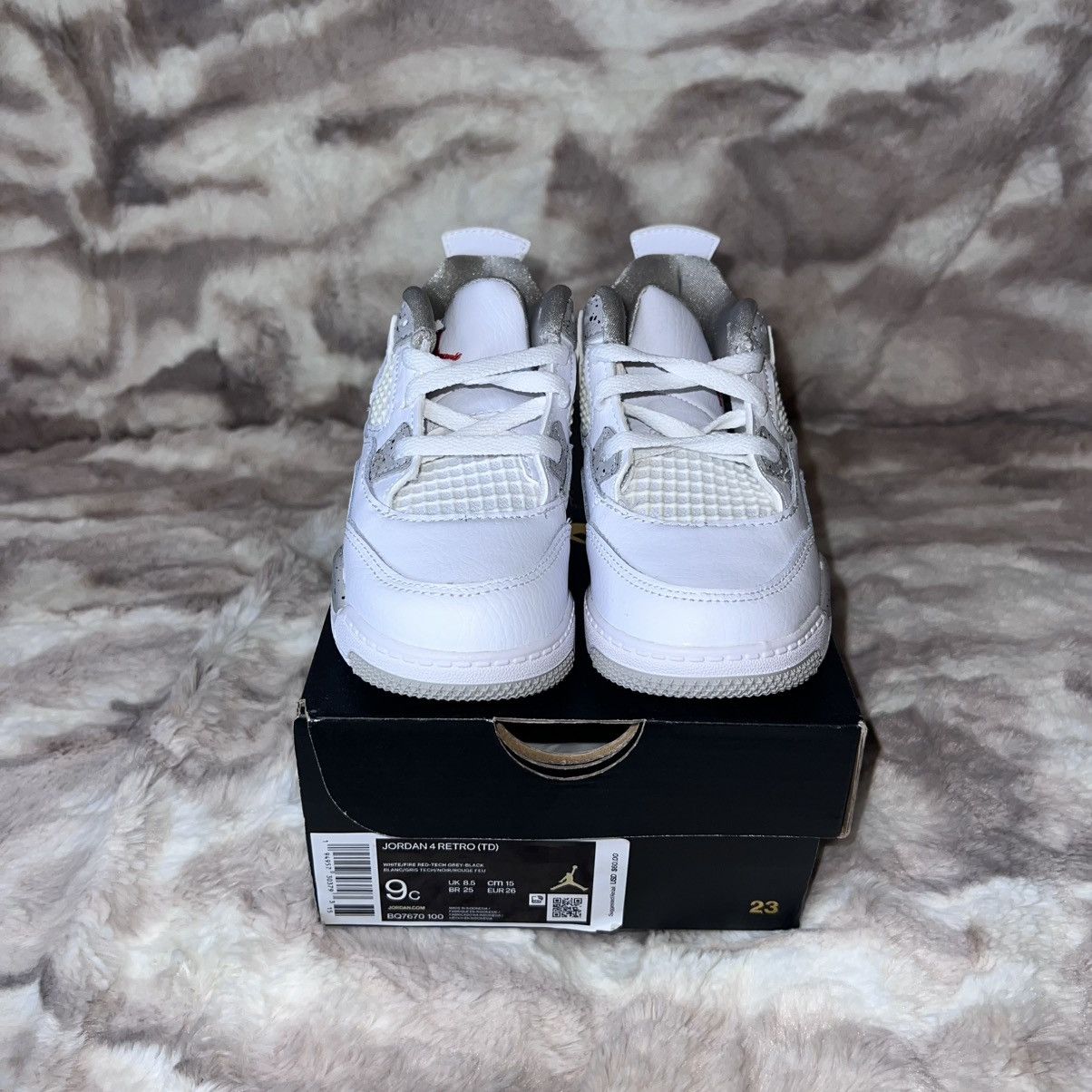 Jordan Brand JORDAN 4 RETRO WHITE OREO (2021)(TD) Size US 9 / EU 42 - 7 Thumbnail