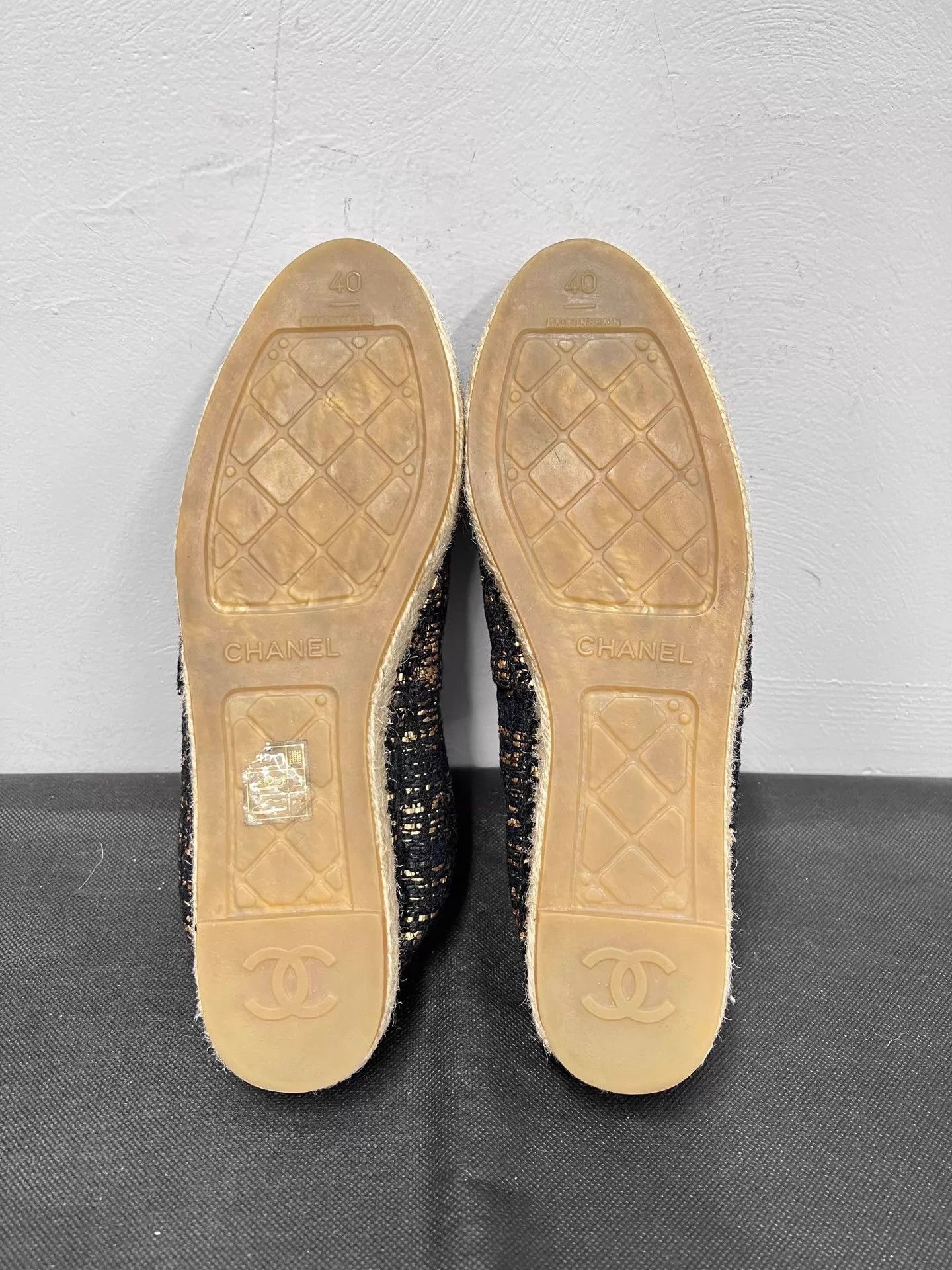 Chanel Chanel Black Gold Tweed Fisherman Shoe 40 99N W/O Size US 9.5 / IT 39.5 - 7 Thumbnail