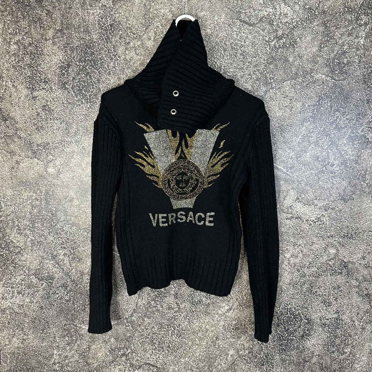 Versace Vintage Crazy Versace Big Logo Sweater Size M / US 6-8 / IT 42-44 - 1 Thumbnail
