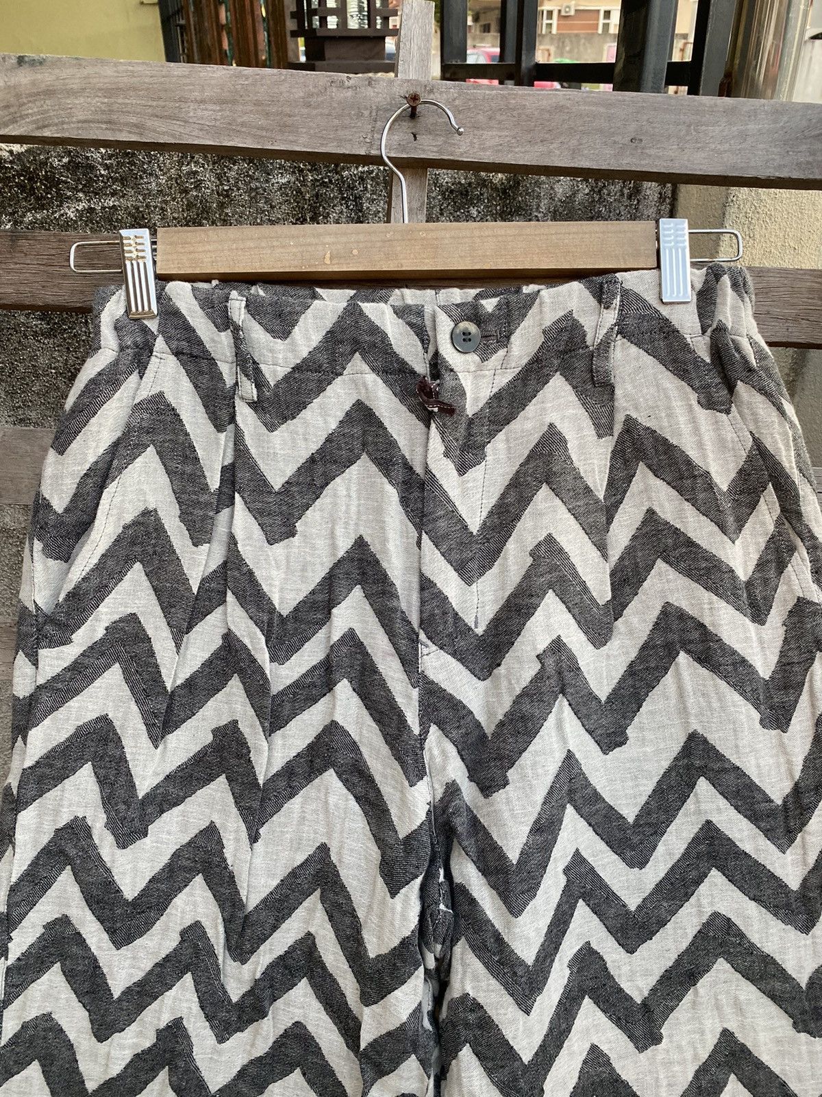 Issey Miyake × Japanese Brand × Vintage Vintage Zigzag Chevron Plantation by Issey Miyake Pants Size 29" - 2 Thumbnail