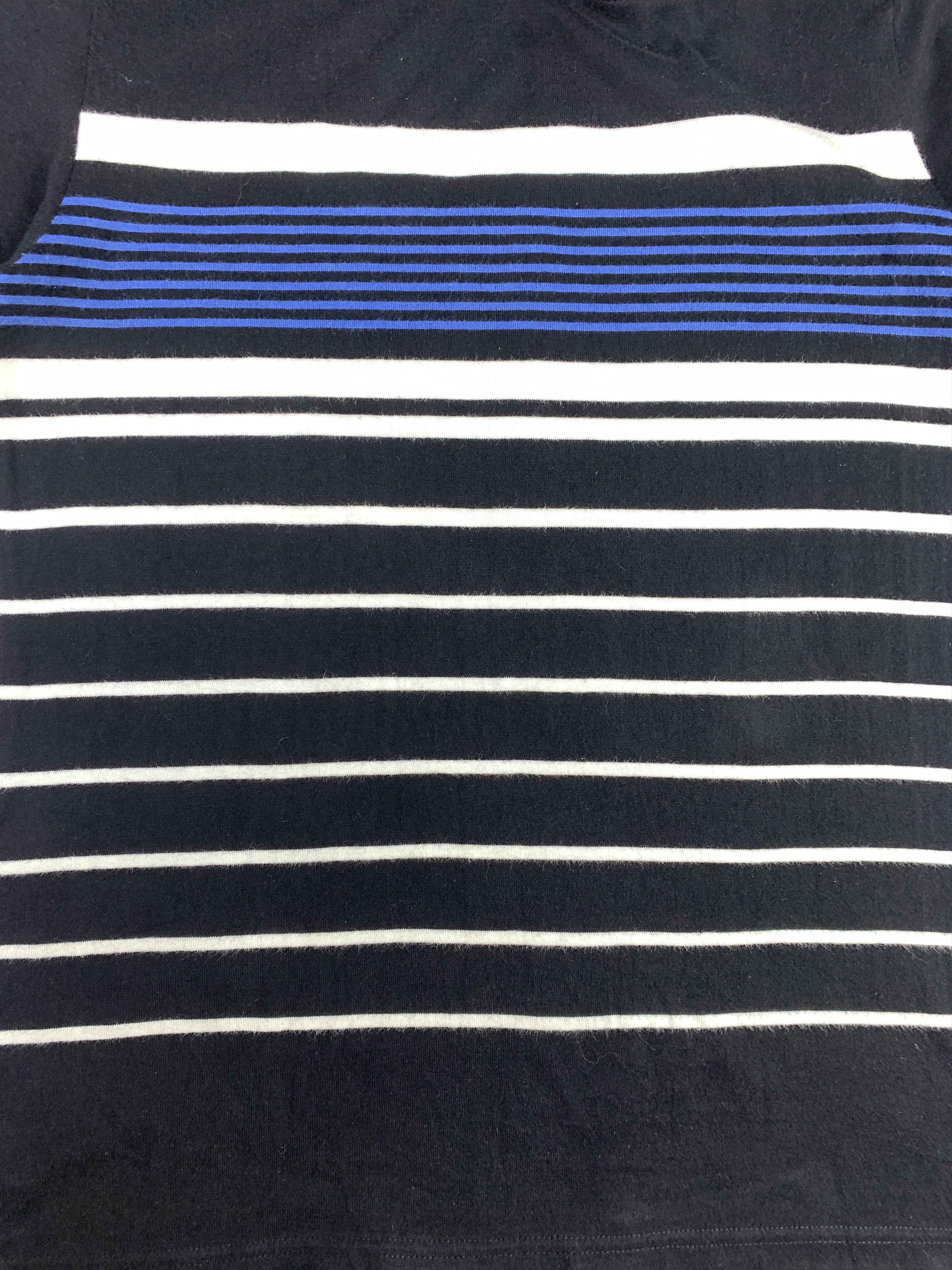 Japanese Brand HusHush Black Stripes Decorativ Shoulders Polo (M) Size M / US 6-8 / IT 42-44 - 8 Thumbnail