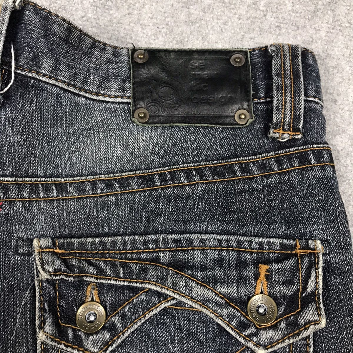Hysteric Glamour × Japanese Brand FLARE SEMANTICDESIGN DISTRESSED DENIM BOOTCUT PANTS Size US 30 / EU 46 - 16 Thumbnail
