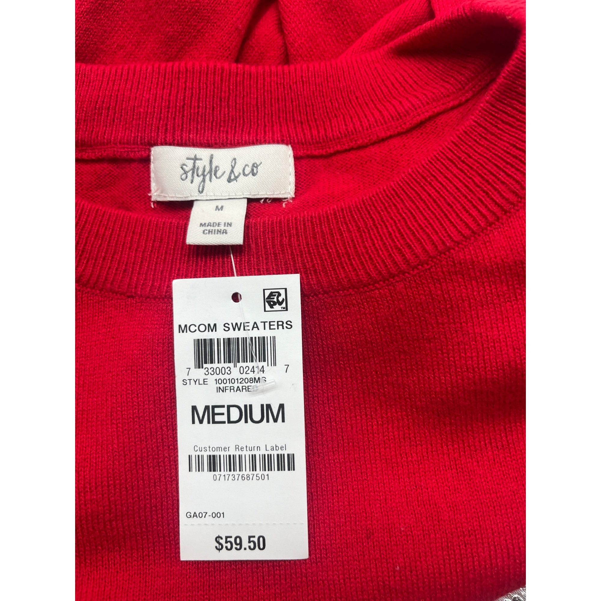Other Style & Co Chiffon-Hem Tunic Sweater, Infrared Sz. M Size M / US 6-8 / IT 42-44 - 9 Thumbnail