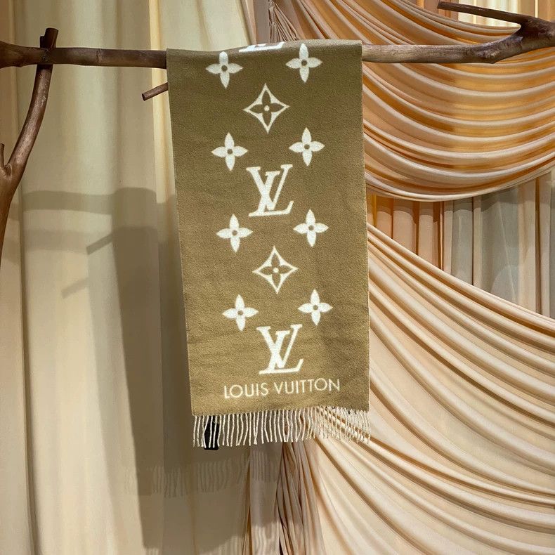 Louis Vuitton Louis Vuitton Cream-colored presbyopic double-faced cashme Size ONE SIZE - 1 Thumbnail