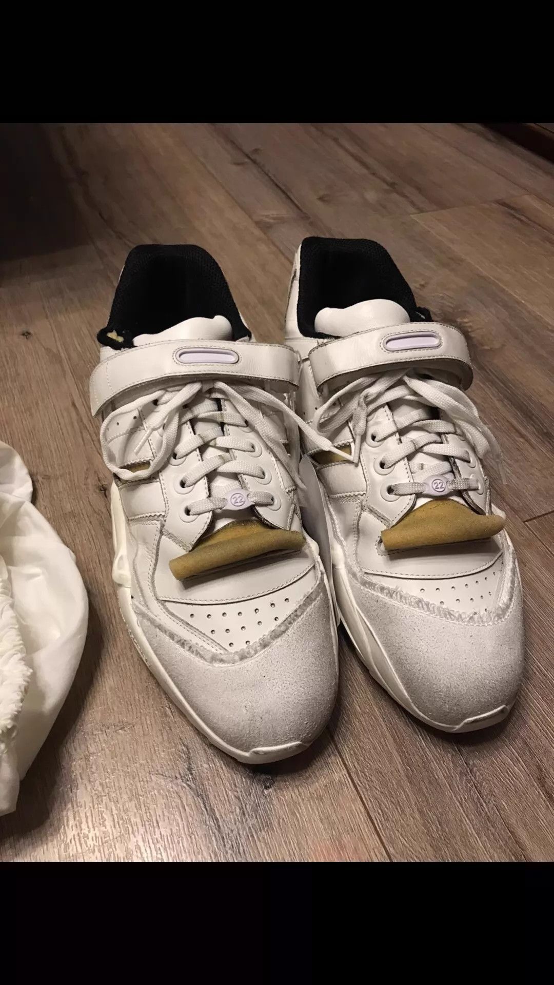 Maison Margiela White Lowtop Sneakers with Strap Size US 11 / EU 44 - 1 Thumbnail