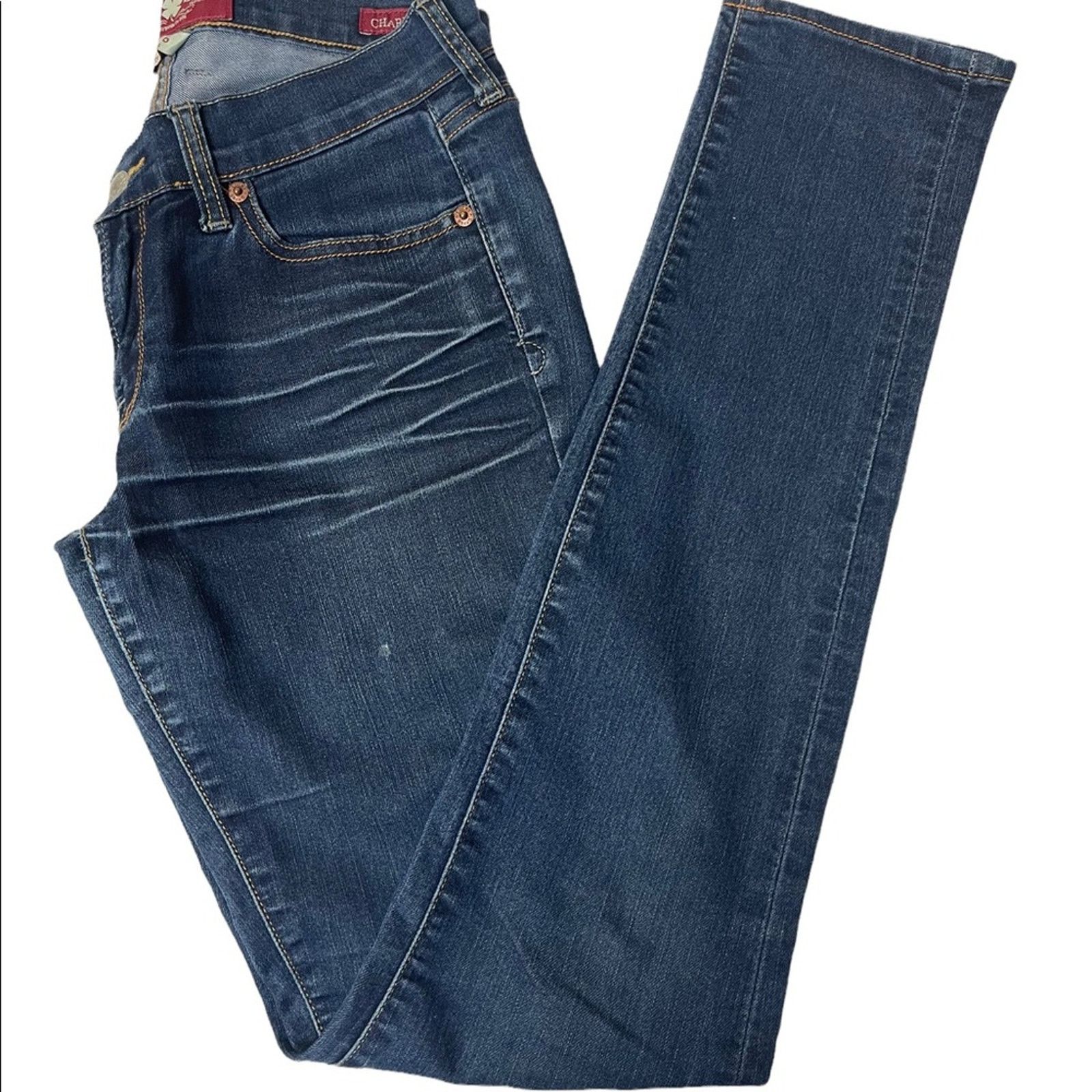 Lucky Brand Lucky Brand Charlie Skinny Distressed Medium Wash Denim Jean Size 26" / US 2 / IT 38 - 7 Thumbnail