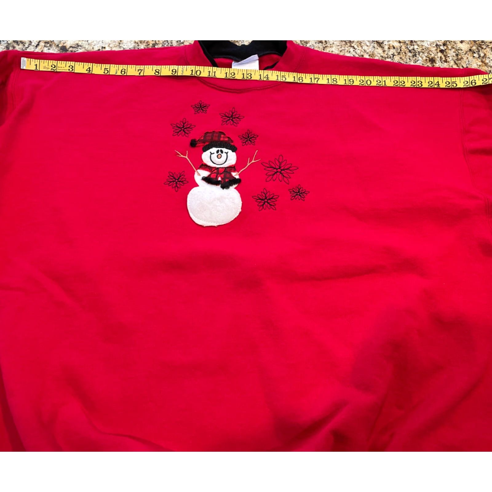 Hanes VINTAGE Hanes Comfort Women’s Sweater Crew Neck Red Snowman XL Ugly Christmas 90s Embroidered Womens XL Size XL / US 12-14 / IT 48-50 - 6 Thumbnail