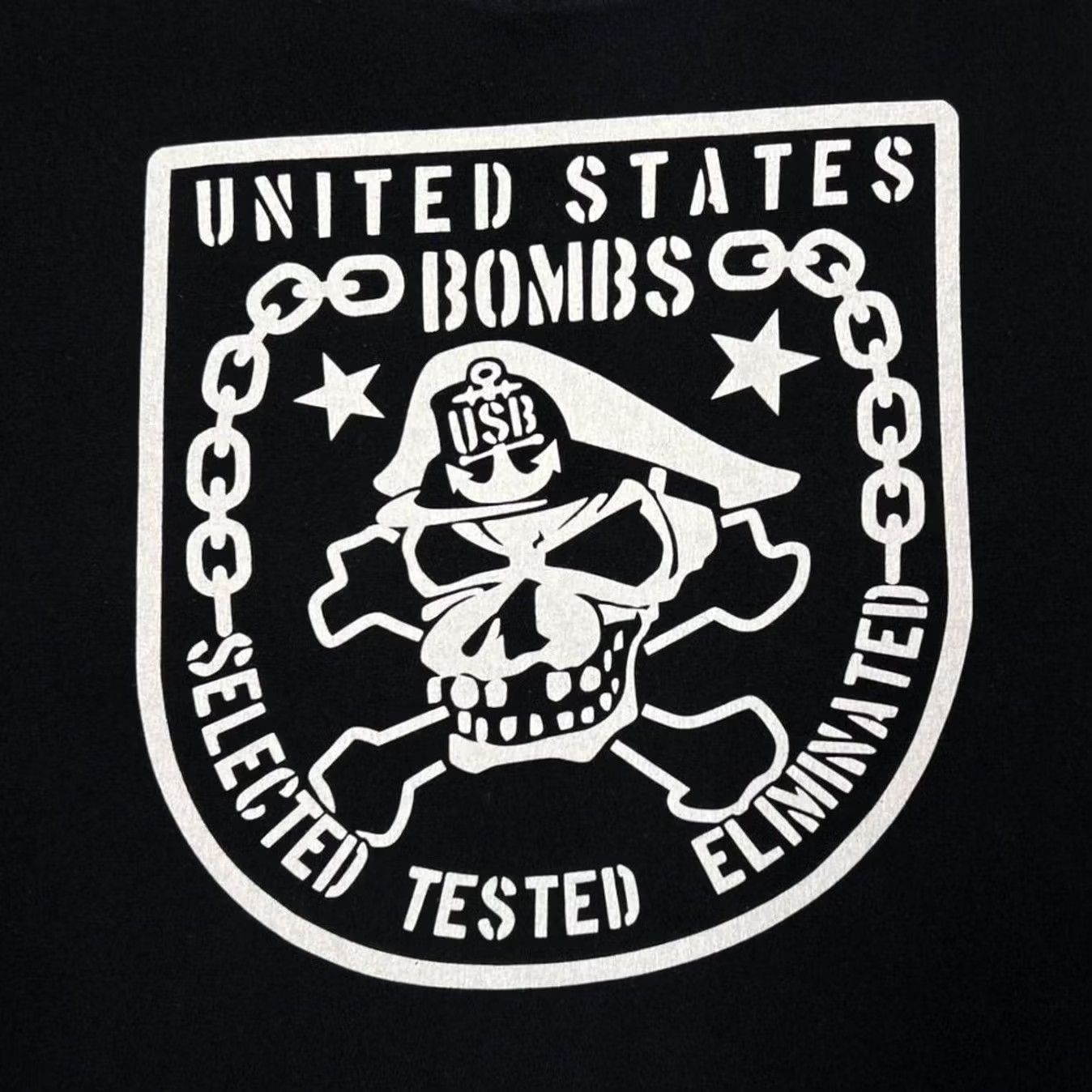Vintage VINTAGE US Bombs “Selected Tested Eliminated” Skate Punk Band Black T-Shirt XL Shirt Mens XL Punk Graphic print chest Black US Bombs Shirts Size US XL / EU 56 / 4 - 3 Thumbnail