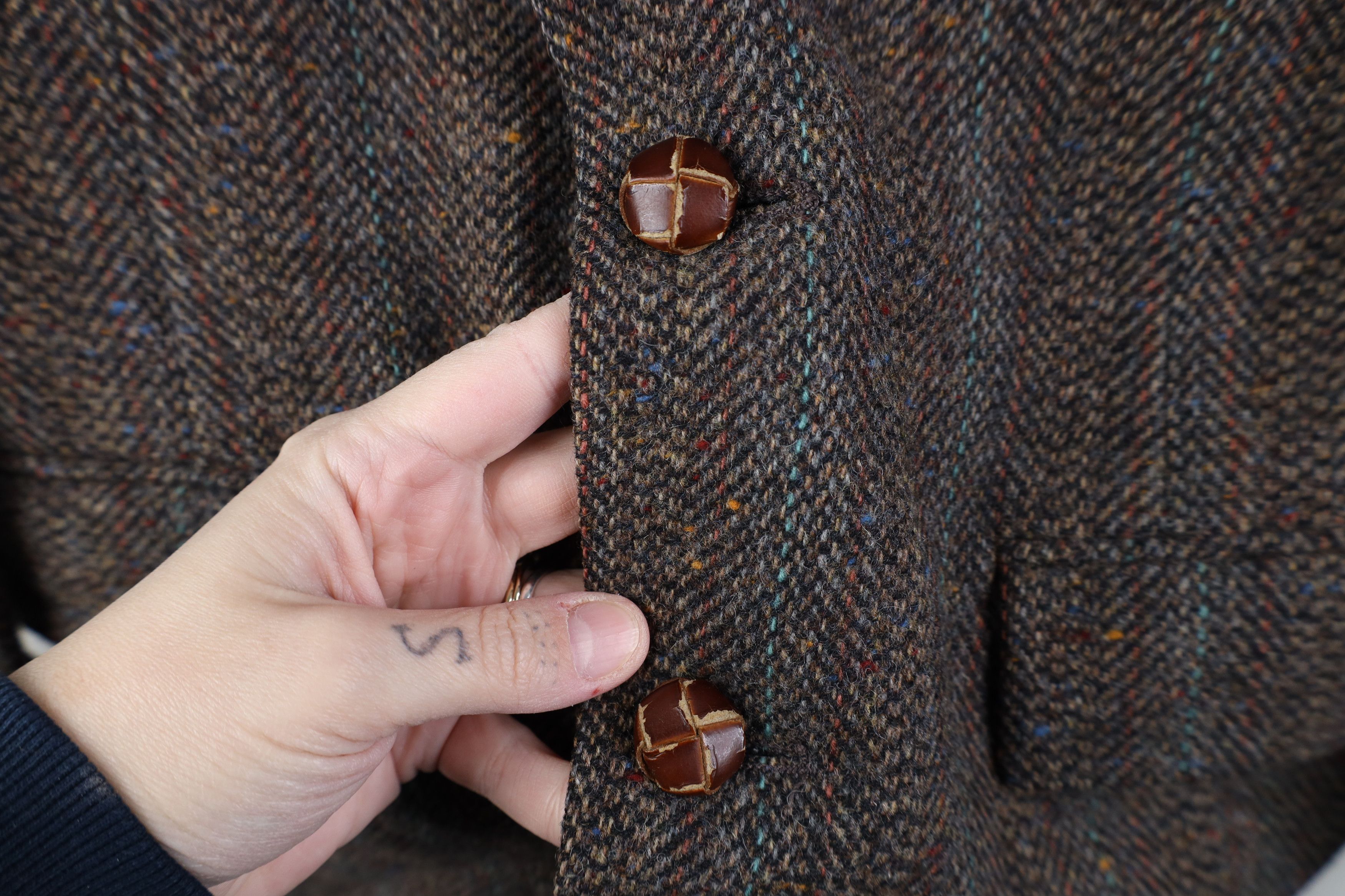 Vintage Vintage 60s Streetwear Wool Tweed Suit Blazer Jacket USA Size US XL / EU 56 / 4 - 4 Thumbnail