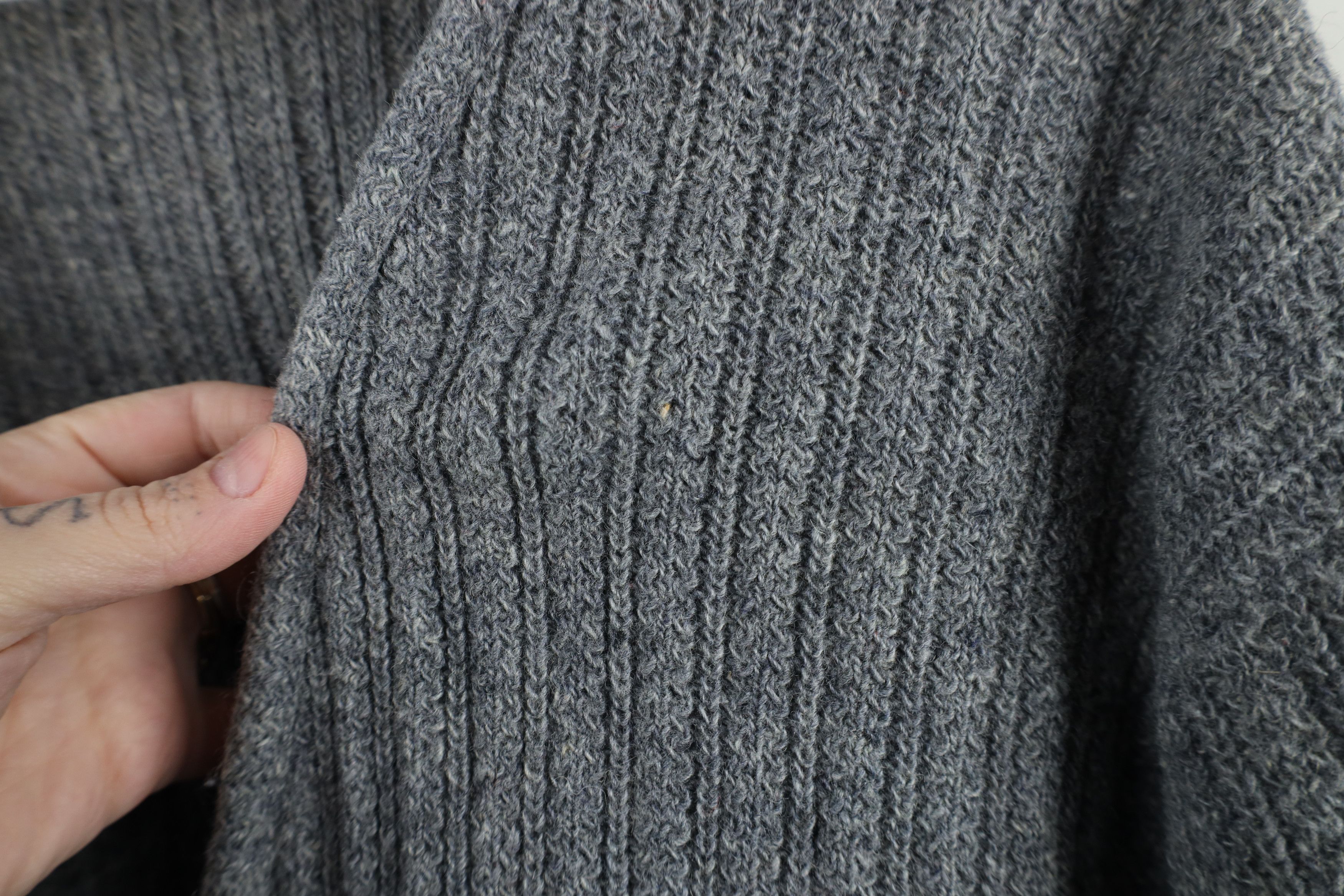 Vintage Vintage 50s Rockabilly Trim Ribbed Knit Cardigan Sweater USA Size US XL / EU 56 / 4 - 4 Thumbnail