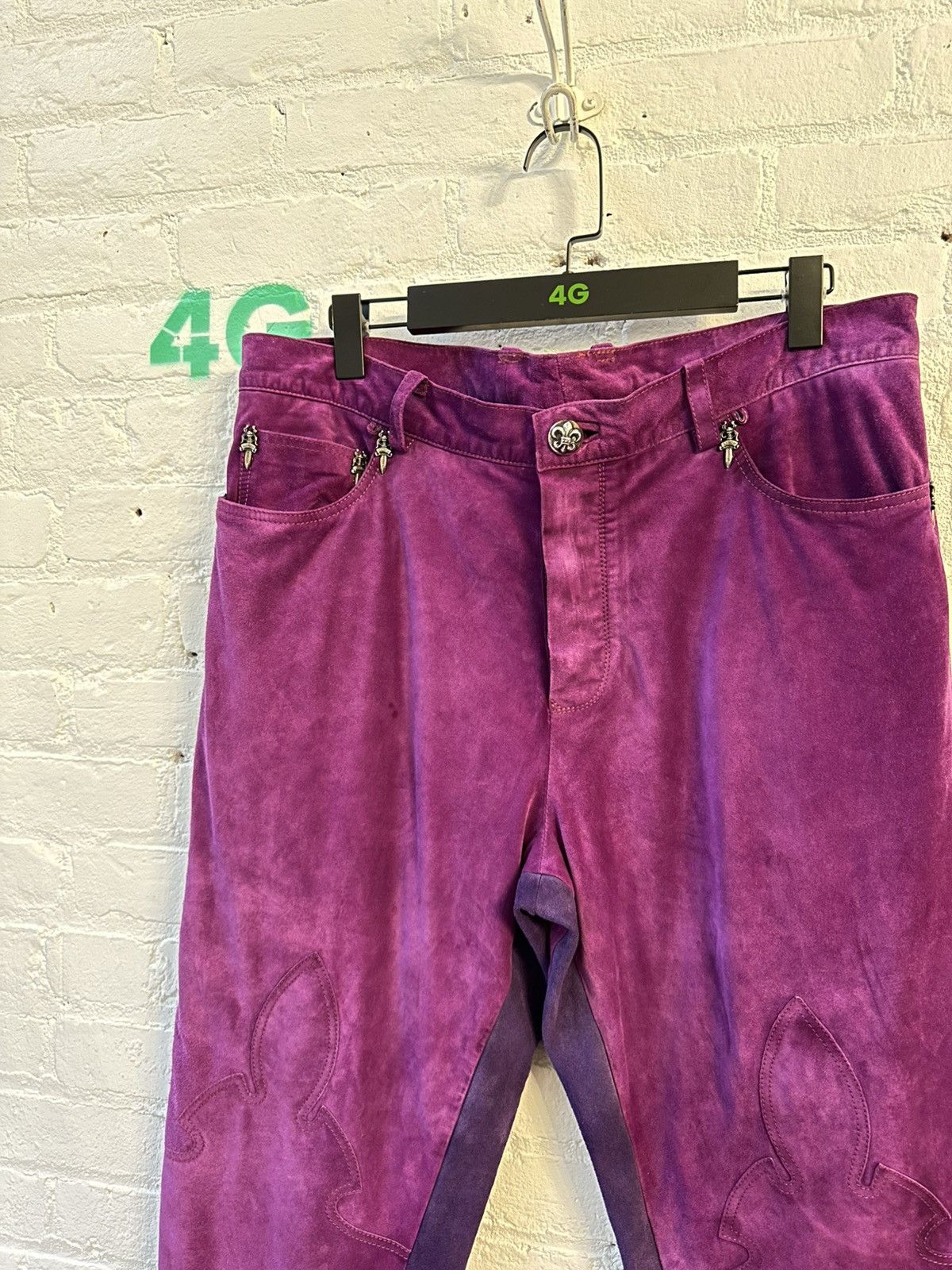 Chrome Hearts CHROME HEARTS PURPLE SUEDE FLURS Size US 34 / EU 50 - 2 Thumbnail