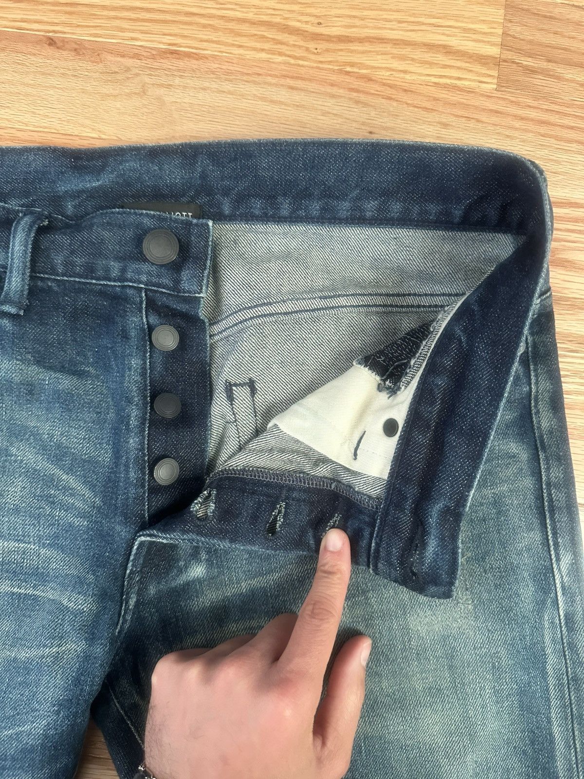 John Elliott Season 9 Cast 2 Rip and Repair Japanese Denim Size US 29 - 3 Thumbnail