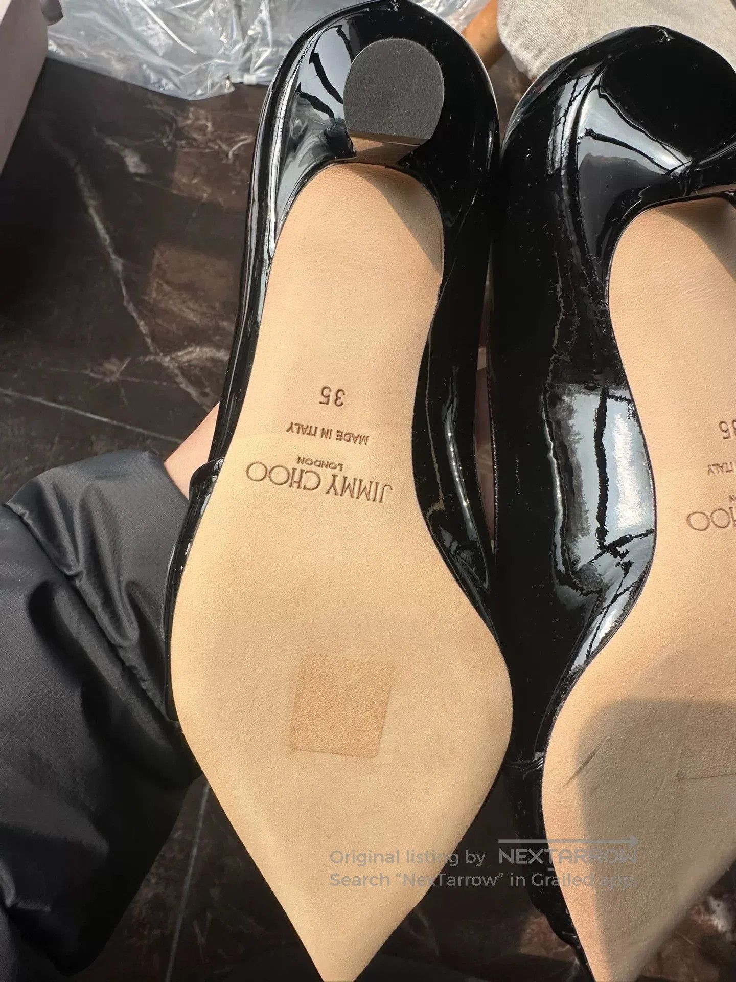 Jimmy Choo Jimmy Choo Black Patent Leather Heels. Size US 4 / IT 34 - 7 Thumbnail