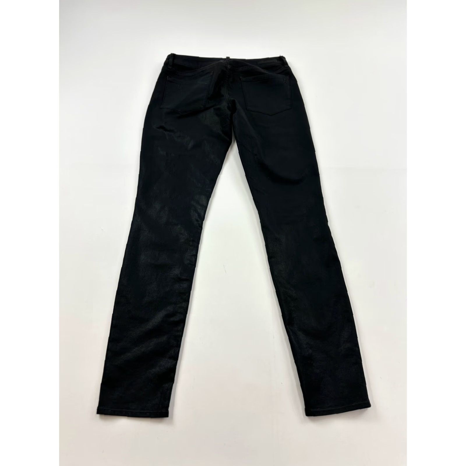 Anthropologie VINTAGE Anthropologie Articles Of Society Jeans Womans 28 Black Waxed Skinny Moto Fringe Mid Rise Skinny Womens Size 28" / US 6 / IT 42 - 2 Thumbnail