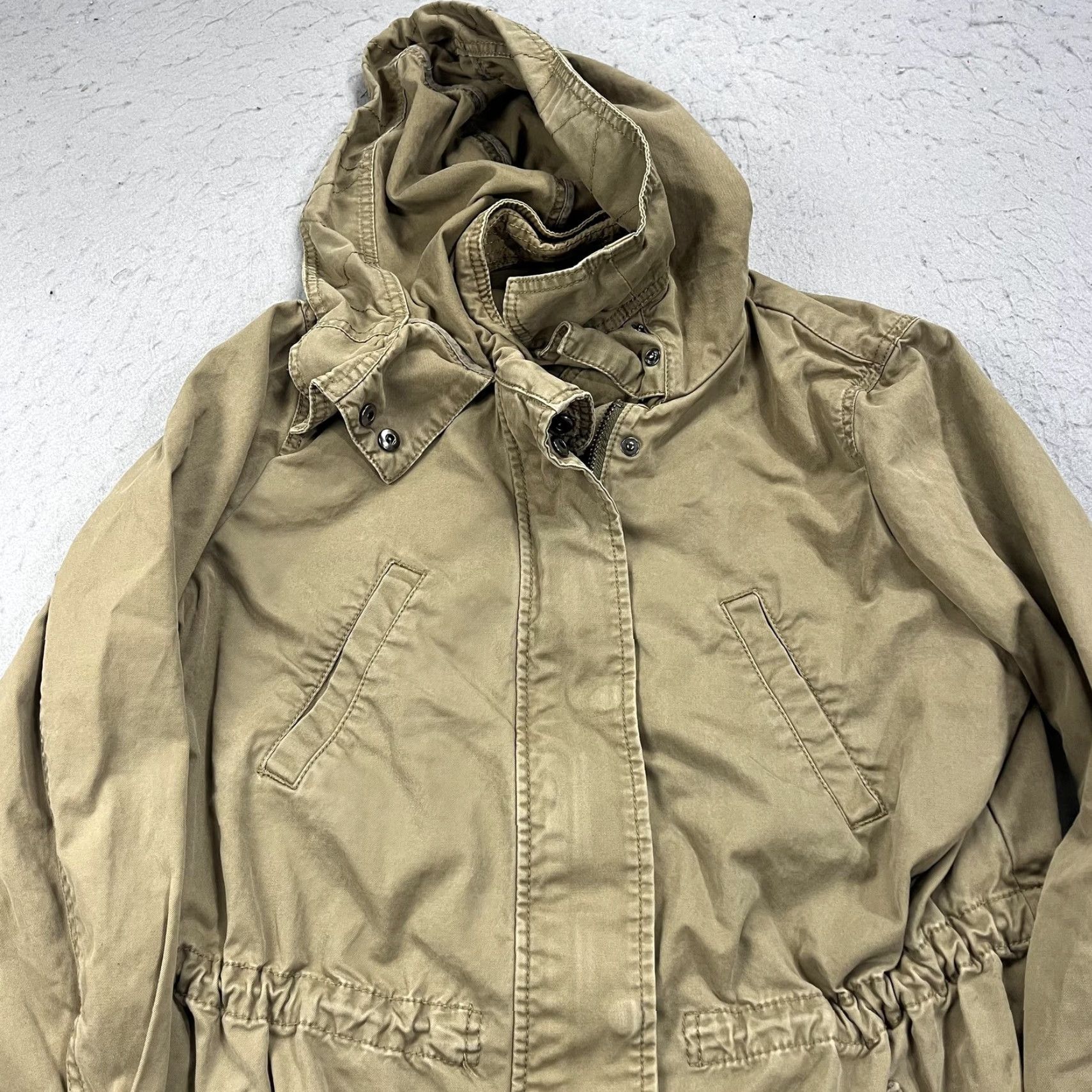 Banana Republic VINTAGE? No. Banana Republic Coat Women S Beige Hooded Anorak Twill Utility Jacket Size S / US 4 / IT 40 - 2 Thumbnail