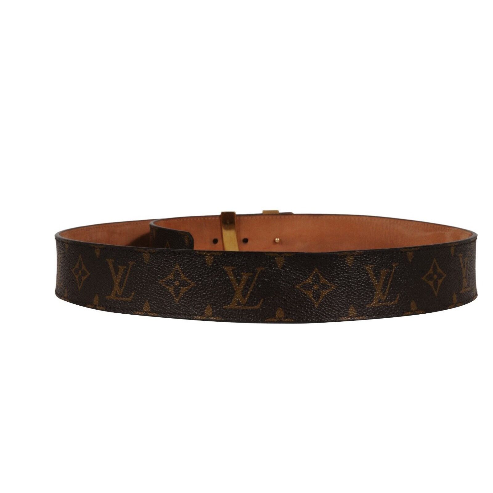 Louis Vuitton Monogram LV Initials Buckle Belt 90 36 Brown Size 36 - 4 Thumbnail