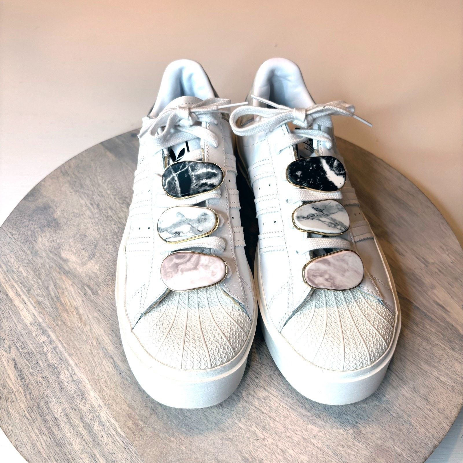 Adidas Adidas Superstar Platform Women's 8.5 White Marble Sneakers Size US 8.5 / IT 38.5 - 4 Thumbnail