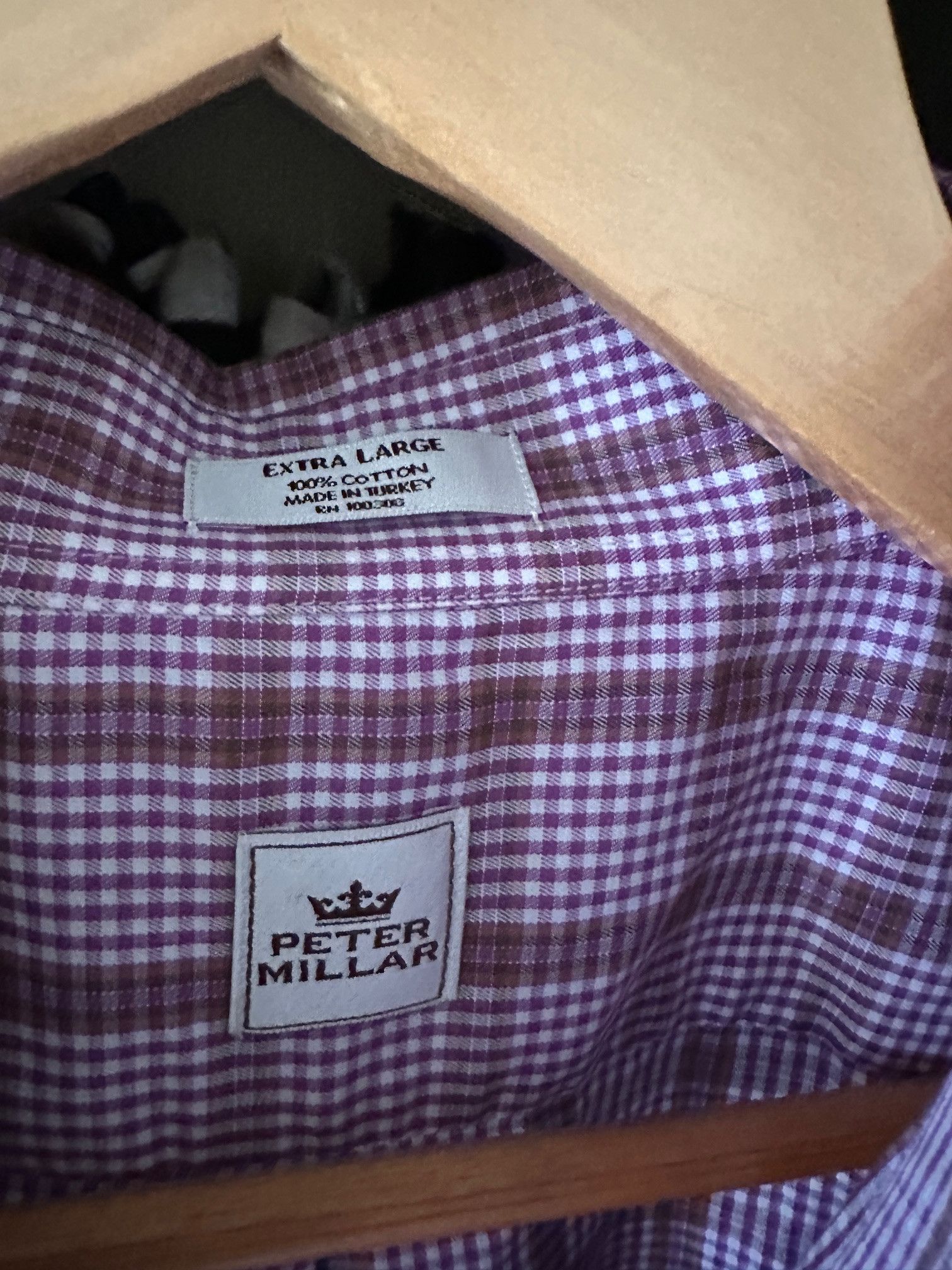 Peter Millar Peter Millar Dress Shirt Men’s XL Red Purple Plaid Cotton Size US XL / EU 56 / 4 - 2 Thumbnail