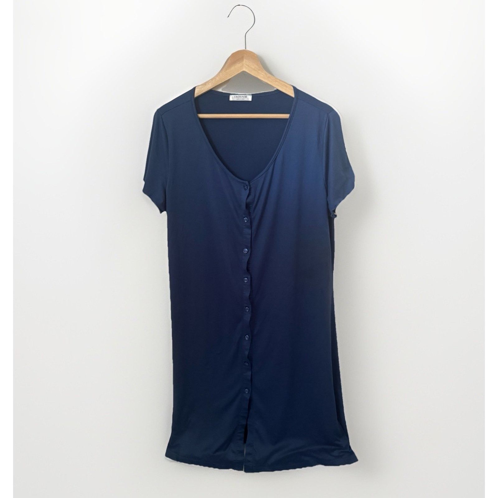 Other Ekouaer Short Sleeve Button Nightgown Sleepwear Pajamas Size ONE SIZE - 1 Thumbnail