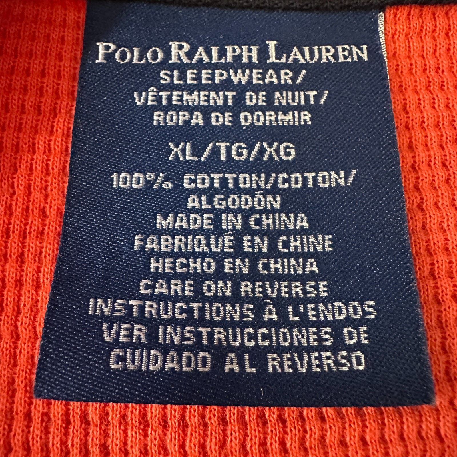 Polo Ralph Lauren Polo Ralph Lauren Top Men XL Orange Cotton Crew Sleepwear Size US XL / EU 56 / 4 - 6 Thumbnail