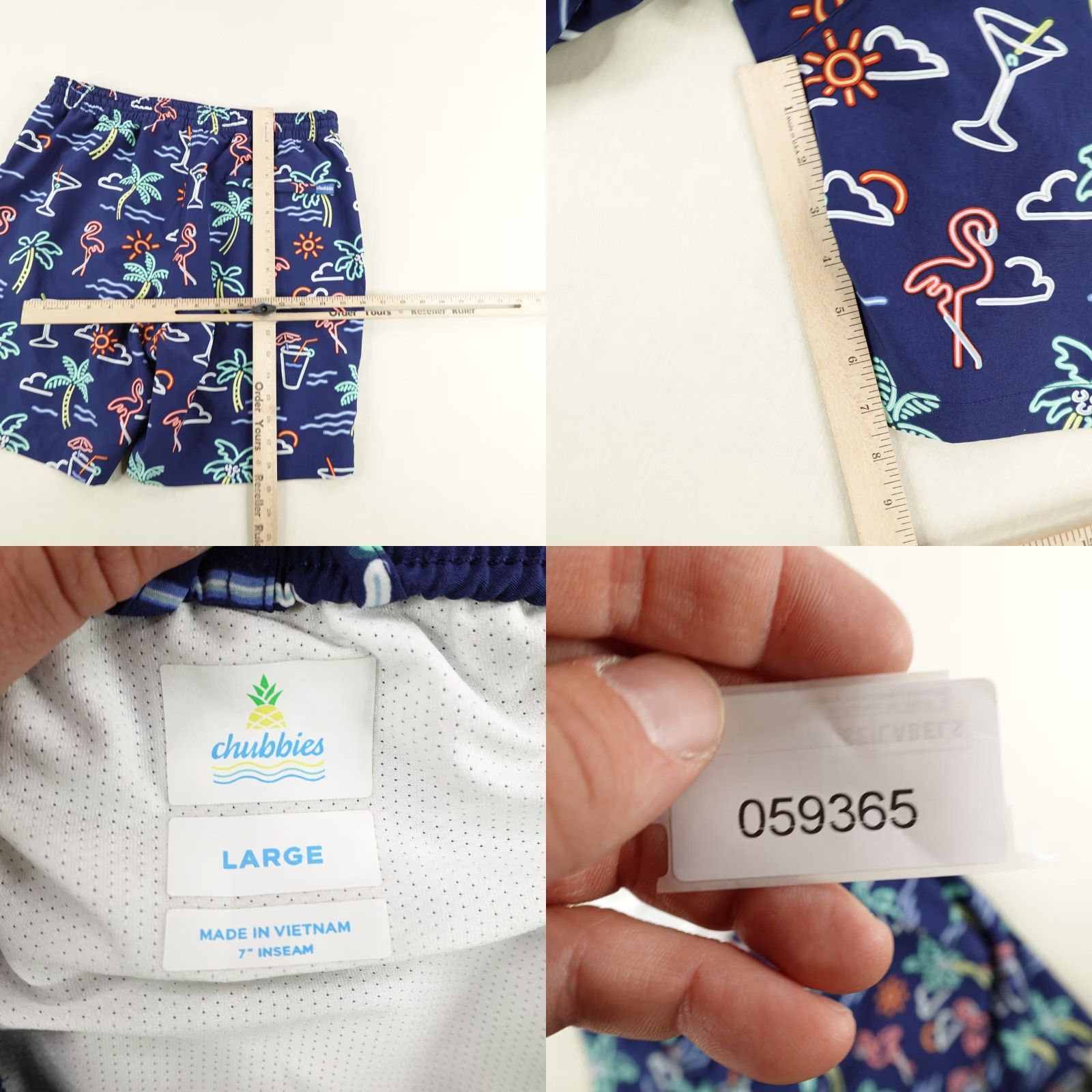 Chubbies Chubbies Swim Trunks Men Large Blue Island Lined Bathing Suit Beach Swimming UPF Size 42R - 8 Thumbnail