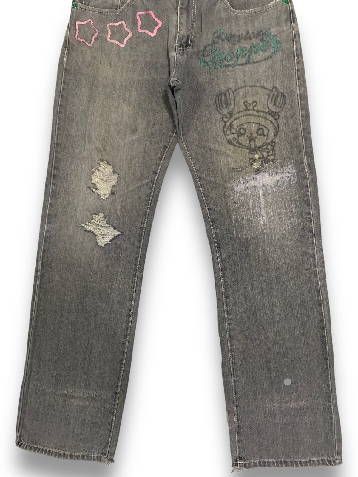 One Piece Vintage One Piece Tony Chopper Loose Fit Distressed Jeans Size US 32 / EU 48 - 10 Thumbnail